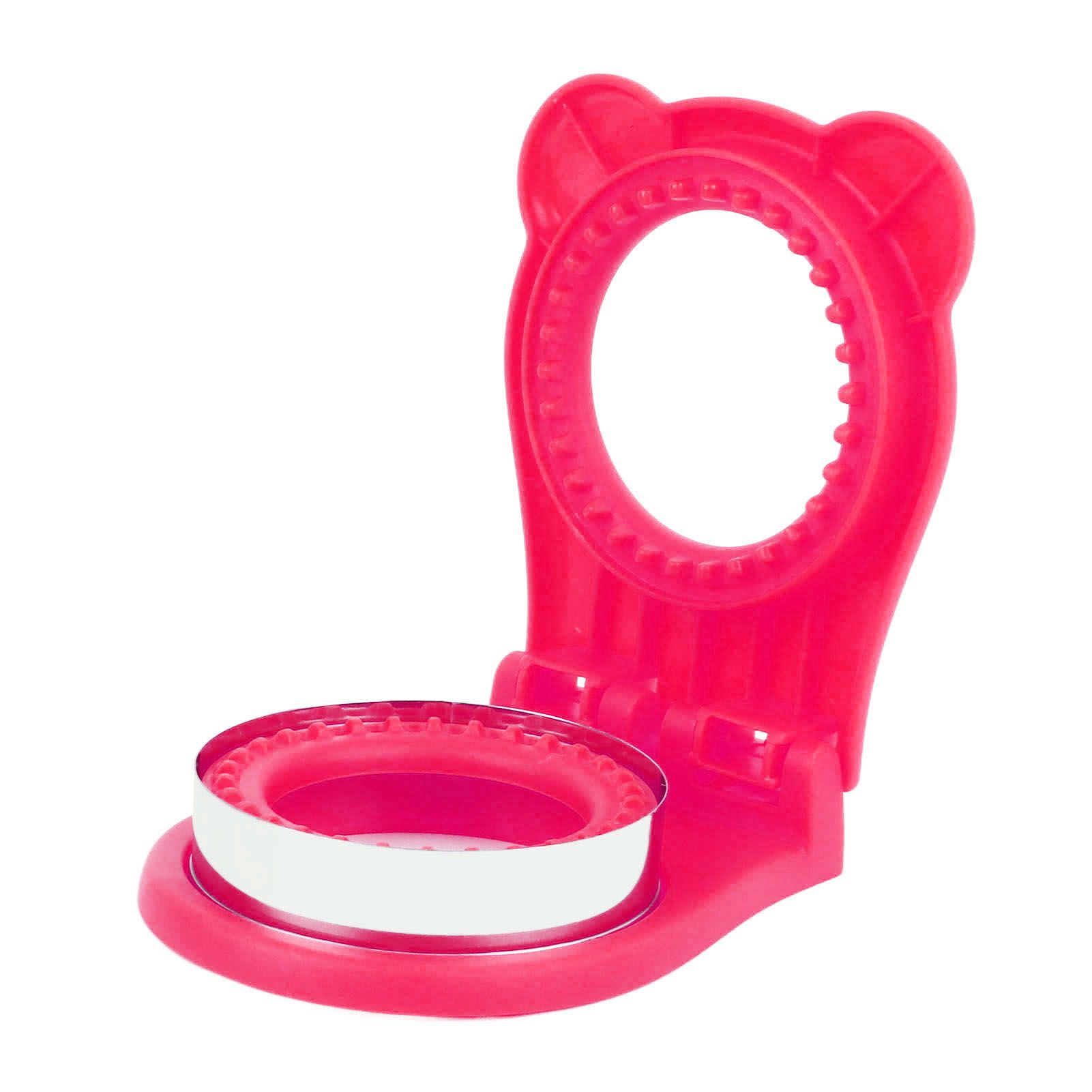 Sandwich Cutter Mold Manual Cake Bread Cutter Sealer Tool Round for Kitchen Cooking Rose Red - Image 4
