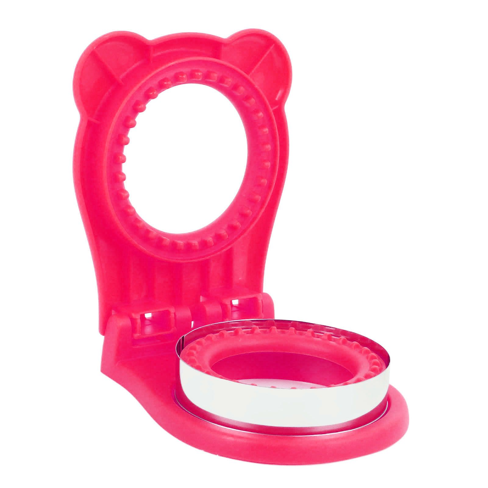 Sandwich Cutter Mold Manual Cake Bread Cutter Sealer Tool Round for Kitchen Cooking Rose Red - Image 5