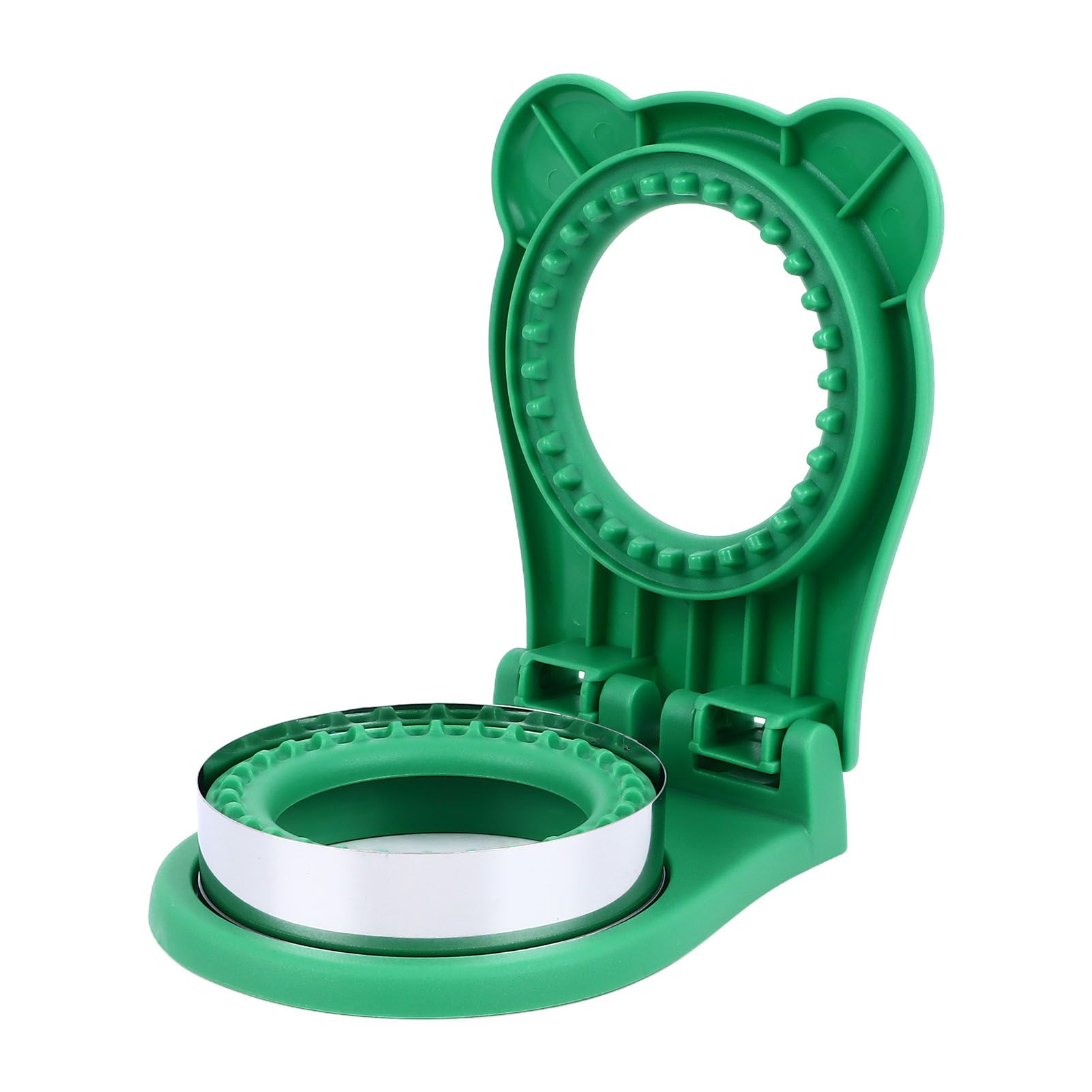 Sandwich Cutter Mold Manual Cake Bread Cutter Sealer Tool Round for Kitchen Cooking Green - Image 2