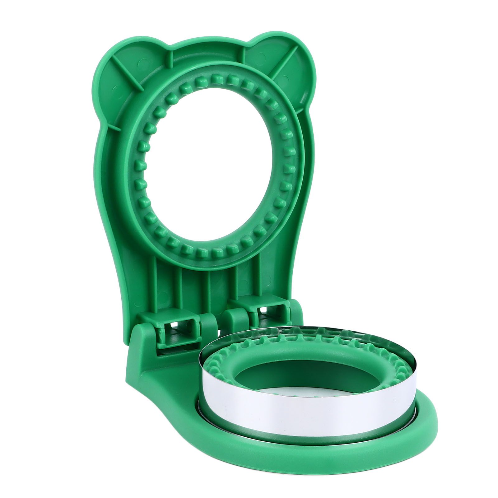 Sandwich Cutter Mold Manual Cake Bread Cutter Sealer Tool Round for Kitchen Cooking Green - Image 3