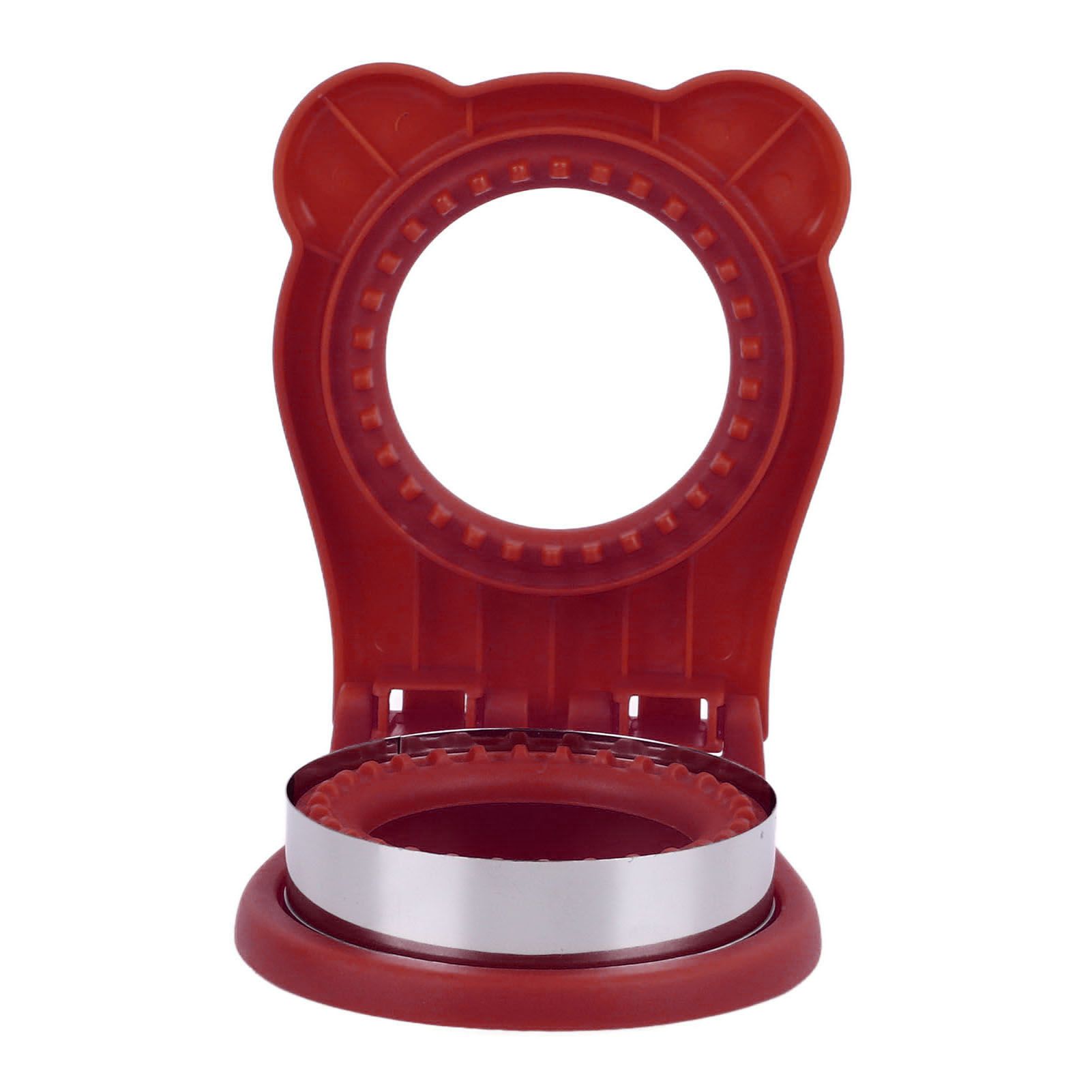 Sandwich Cutter Mold Manual Cake Bread Cutter Sealer Tool Round for Kitchen Cooking Red - Image 1