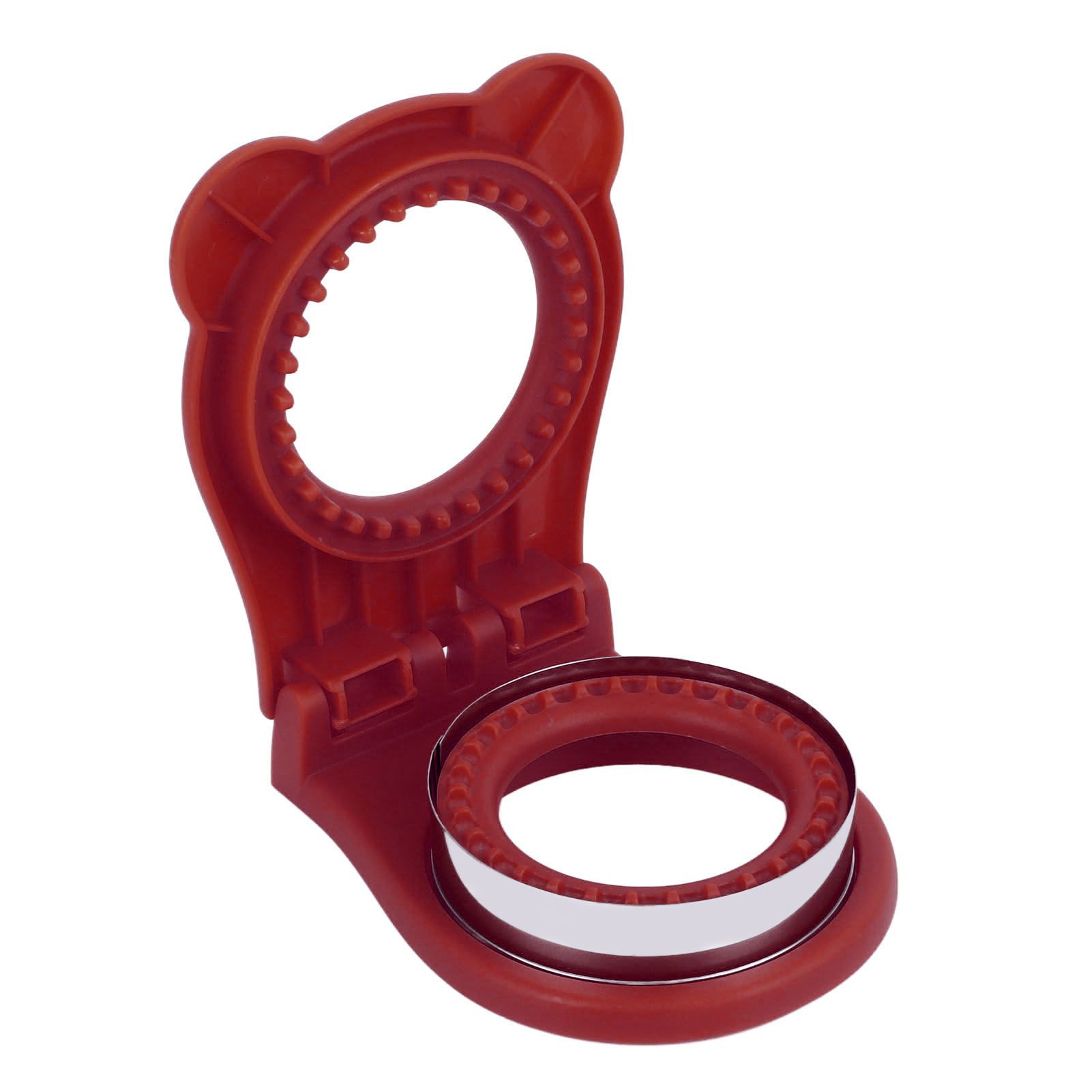 Sandwich Cutter Mold Manual Cake Bread Cutter Sealer Tool Round for Kitchen Cooking Red - Image 2