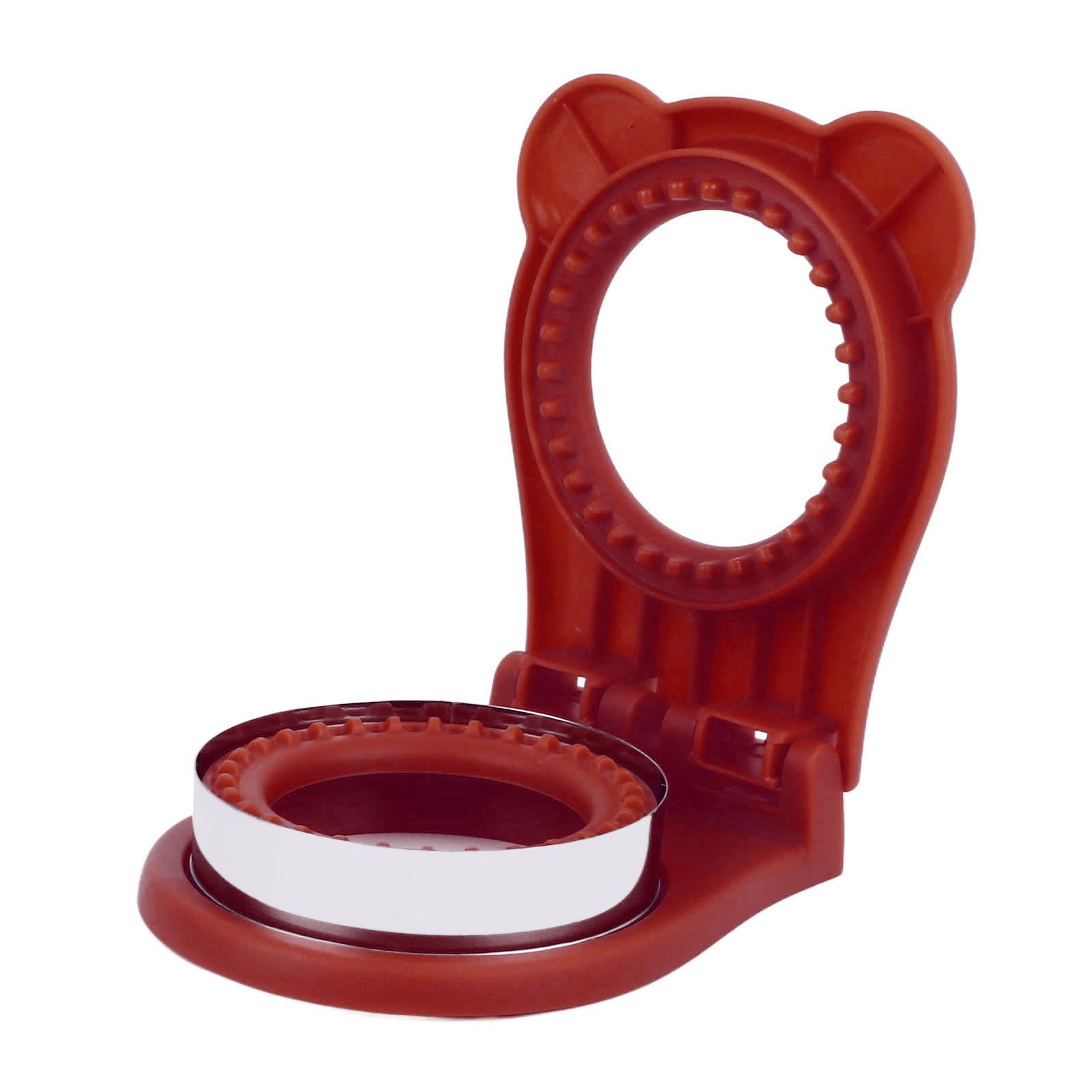 Sandwich Cutter Mold Manual Cake Bread Cutter Sealer Tool Round for Kitchen Cooking Red - Image 4