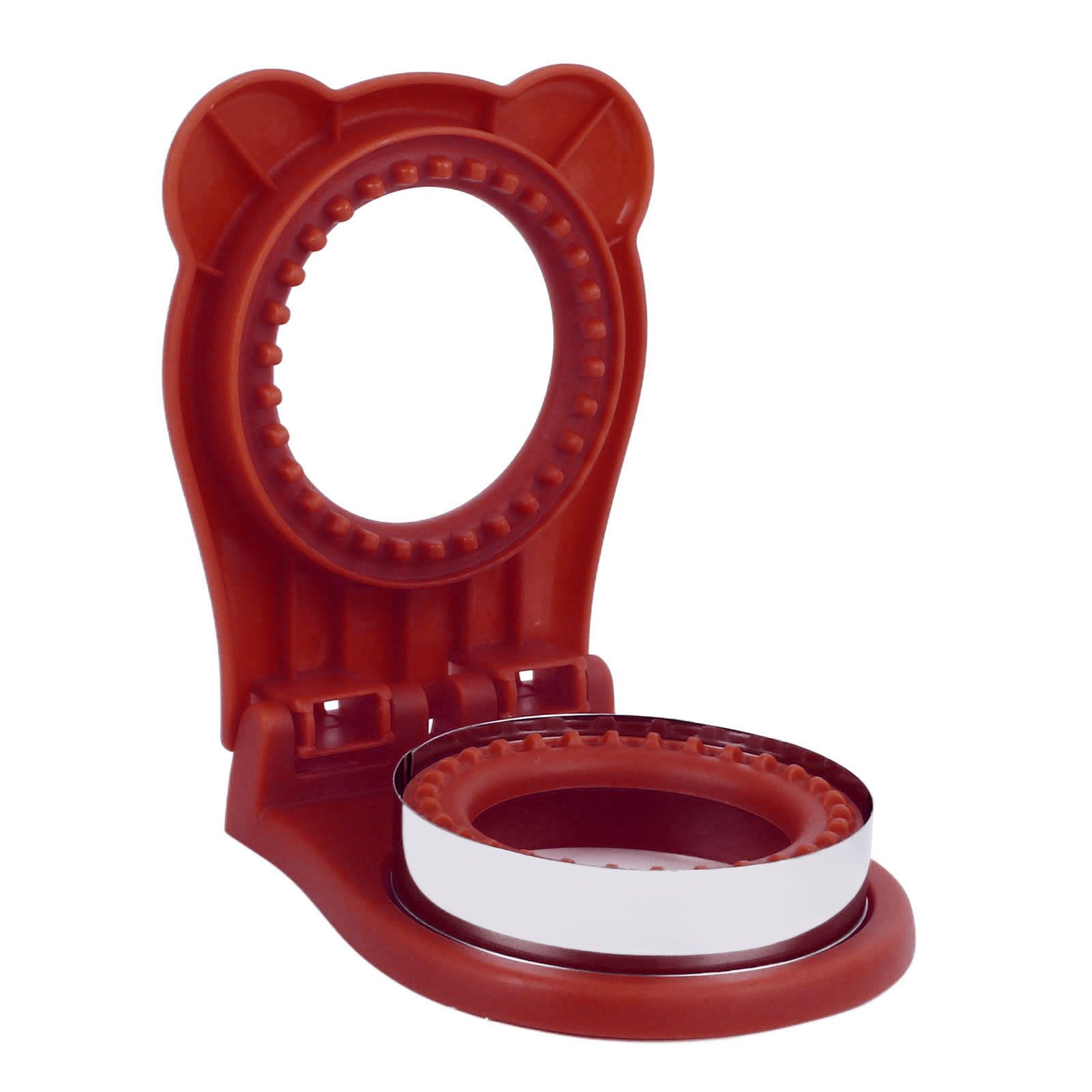 Sandwich Cutter Mold Manual Cake Bread Cutter Sealer Tool Round for Kitchen Cooking Red - Image 5