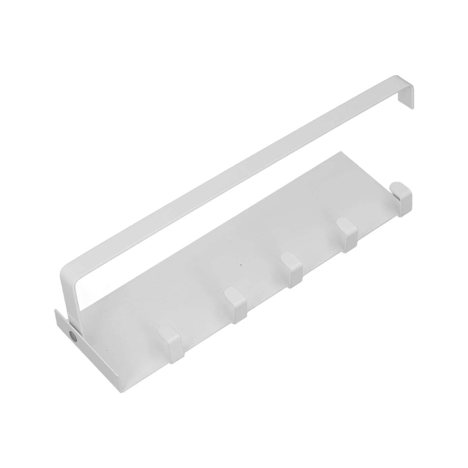 Refrigerator Side Rack Multipurpose Foldable Large Capacity Magnetic Spice Rack for Refrigerator with Hooks White - Image 2