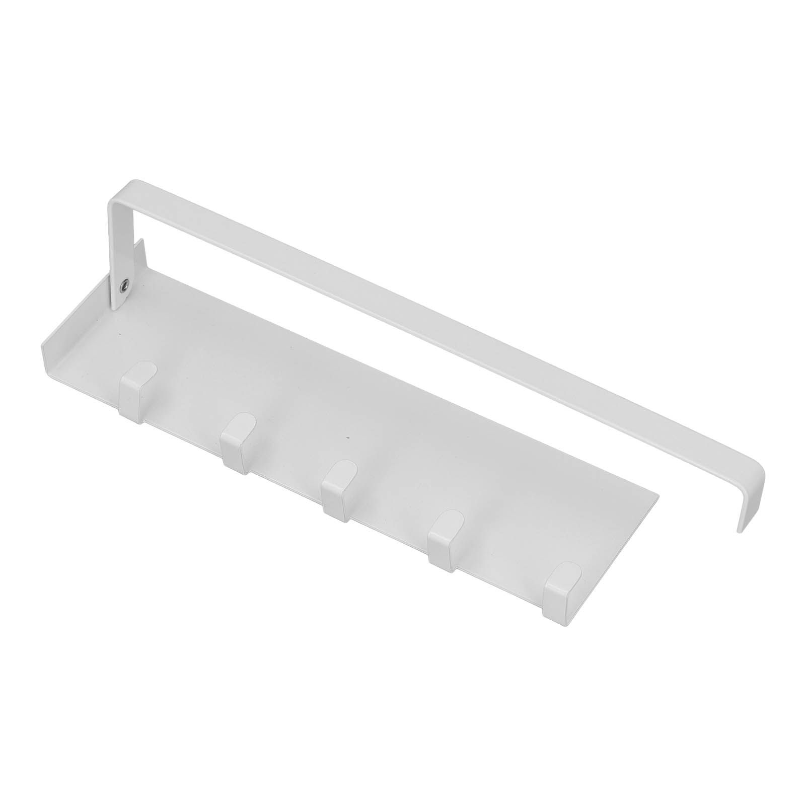 Refrigerator Side Rack Multipurpose Foldable Large Capacity Magnetic Spice Rack for Refrigerator with Hooks White - Image 3