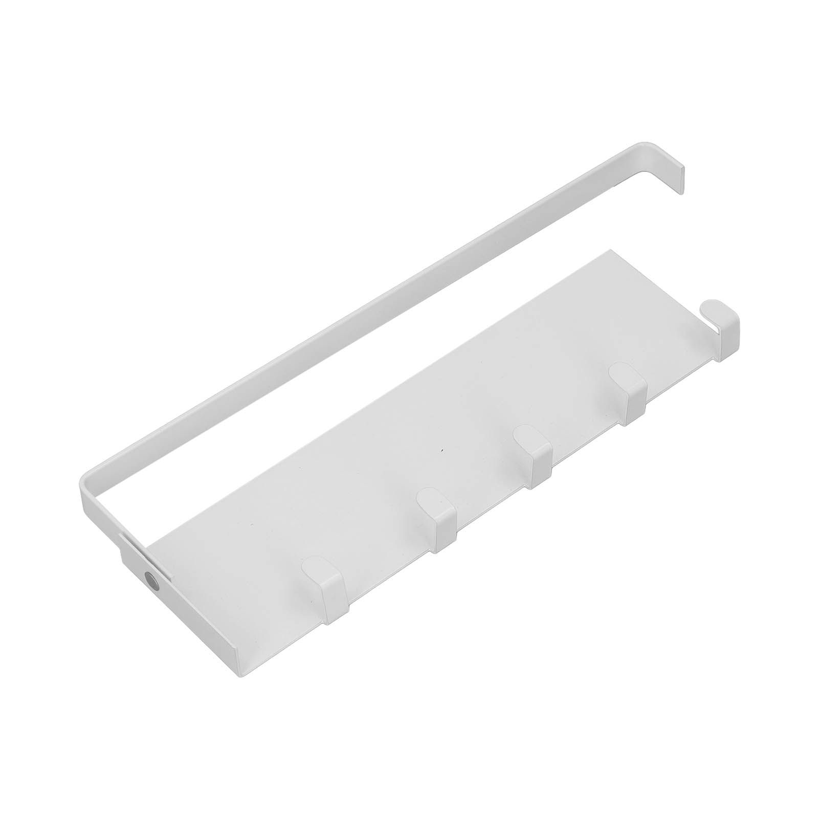 Refrigerator Side Rack Multipurpose Foldable Large Capacity Magnetic Spice Rack for Refrigerator with Hooks White - Image 5