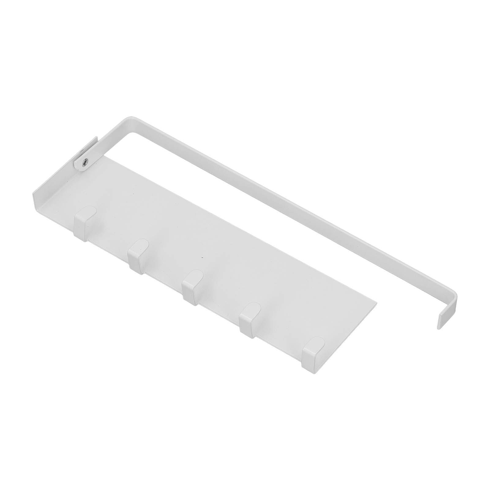 Refrigerator Side Rack Multipurpose Foldable Large Capacity Magnetic Spice Rack for Refrigerator with Hooks White - Image 6
