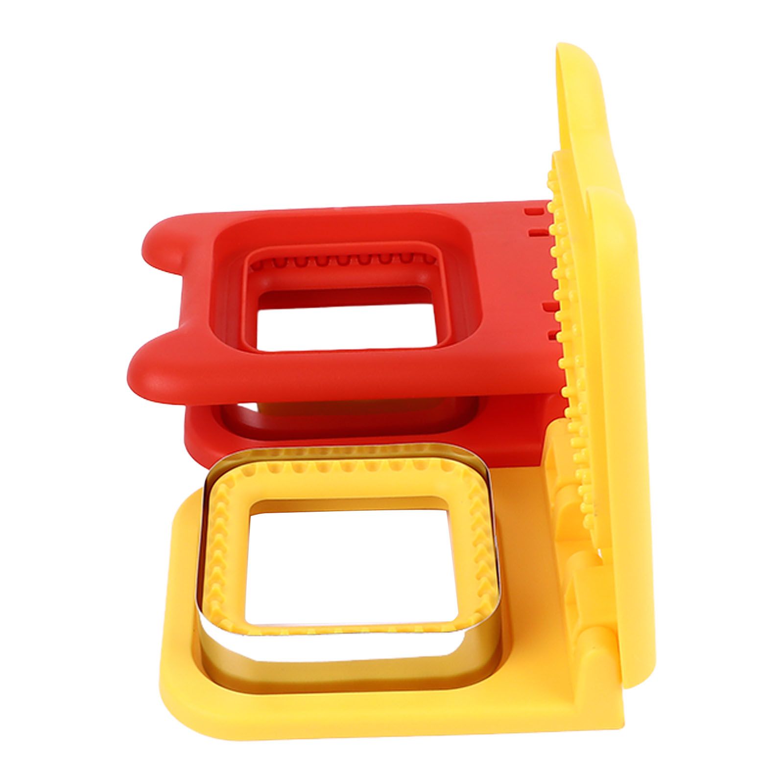 2 Pcs Red and Yellow Square Sandwich Cutter Stainless Steels Sandwich Cutters Set Sandwich Cutting Mold - Image 7
