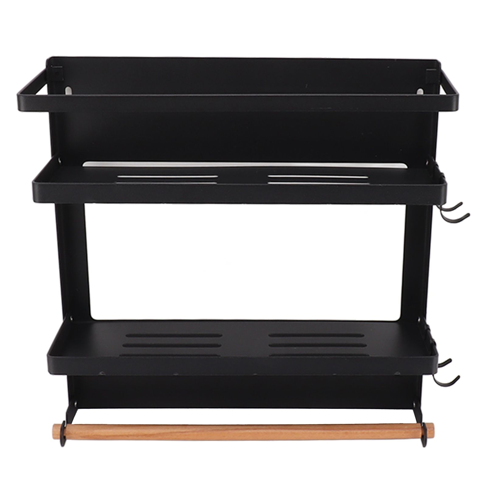 Magnetic Fridge Spice Rack Foldable Multifunctional Adjustable Durable Refrigerator Side Shelf for Kitchen 11.8in Double Tier - Image 1
