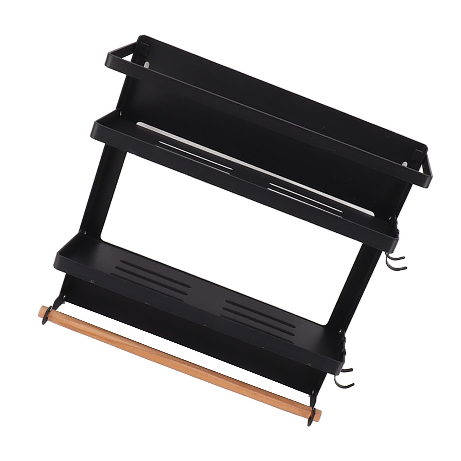 Magnetic Fridge Spice Rack Foldable Multifunctional Adjustable Durable Refrigerator Side Shelf for Kitchen 11.8in Double Tier - Image 2