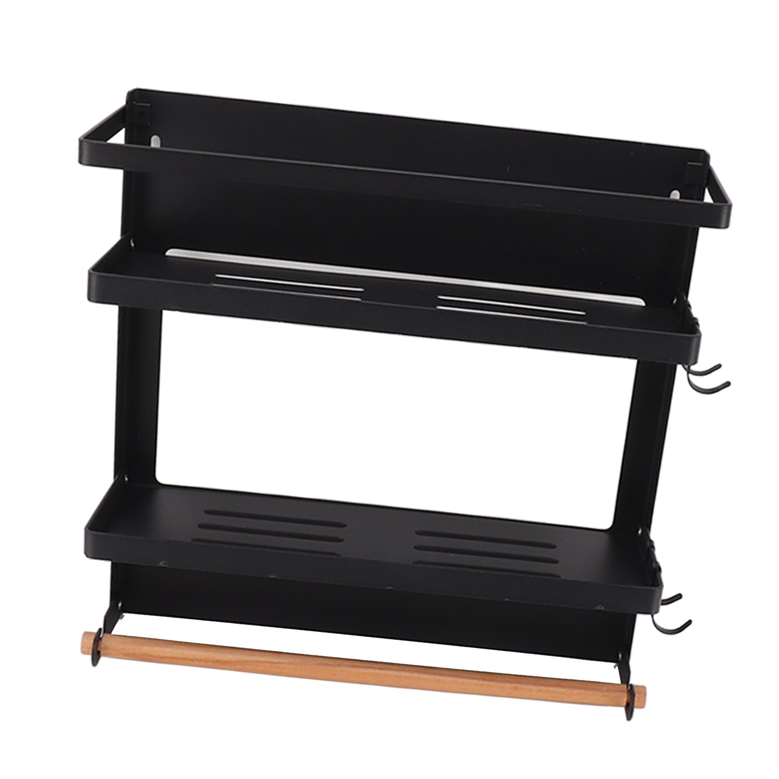 Magnetic Fridge Spice Rack Foldable Multifunctional Adjustable Durable Refrigerator Side Shelf for Kitchen 11.8in Double Tier - Image 4