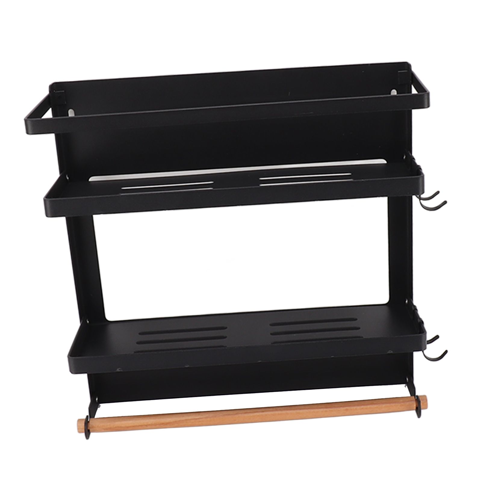 Magnetic Fridge Spice Rack Foldable Multifunctional Adjustable Durable Refrigerator Side Shelf for Kitchen 11.8in Double Tier - Image 5