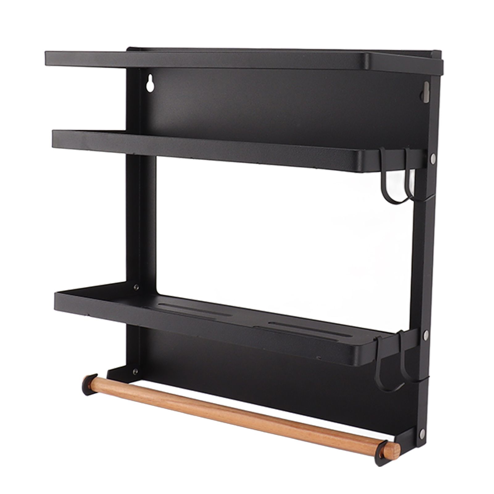 Magnetic Fridge Spice Rack Foldable Multifunctional Adjustable Durable Refrigerator Side Shelf for Kitchen 11.8in Double Tier - Image 6