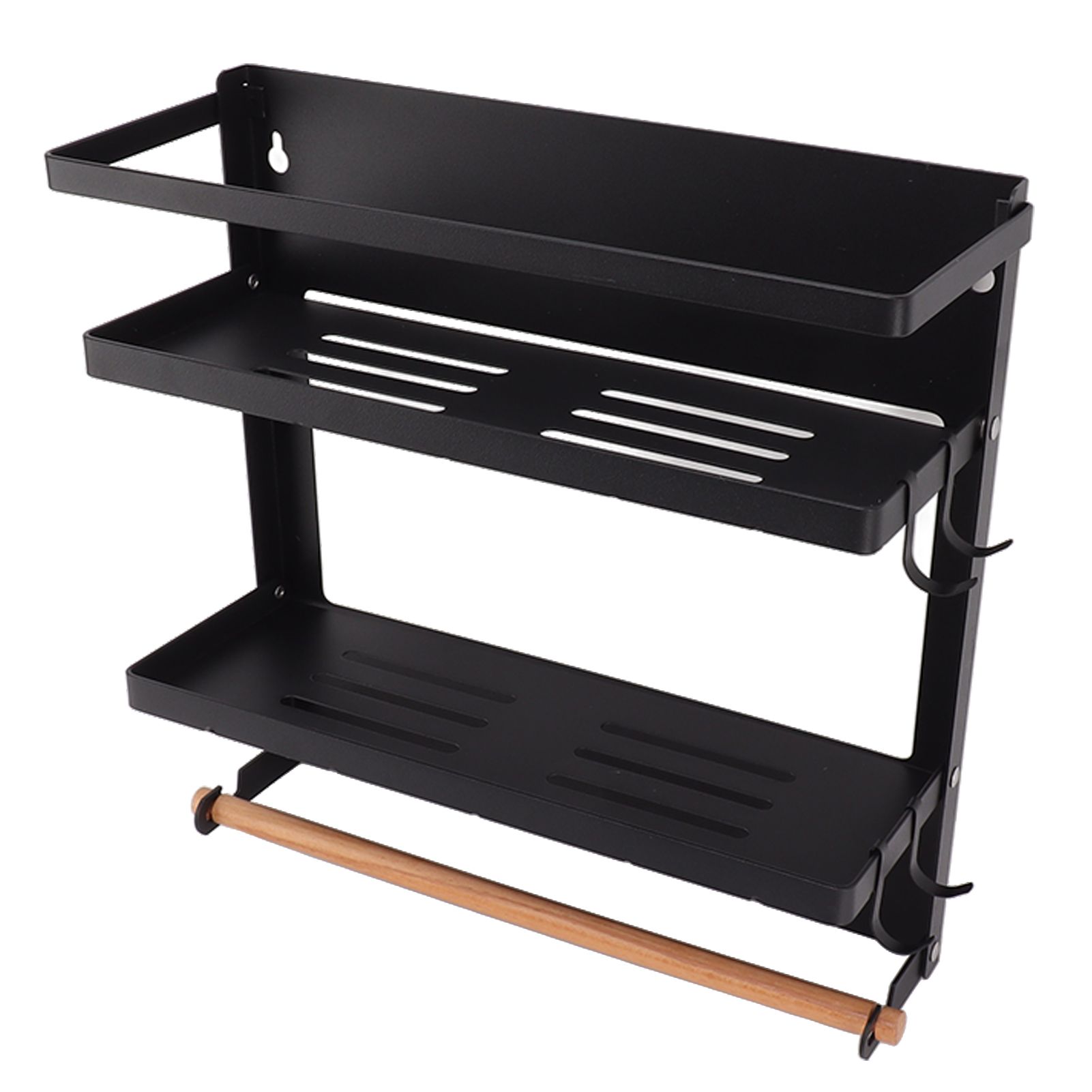 Magnetic Fridge Spice Rack Foldable Multifunctional Adjustable Durable Refrigerator Side Shelf for Kitchen 11.8in Double Tier - Image 7