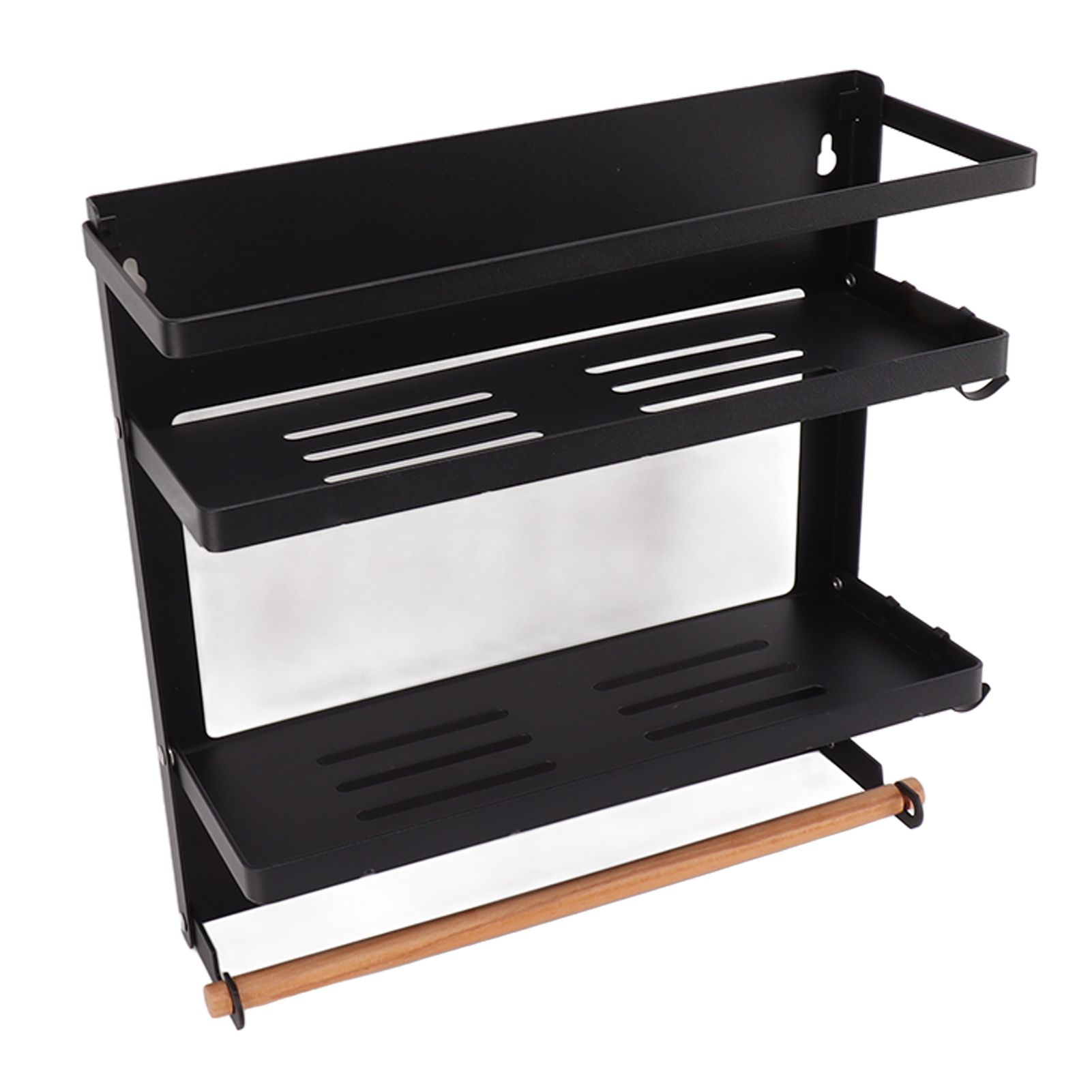 Magnetic Fridge Spice Rack Foldable Multifunctional Adjustable Durable Refrigerator Side Shelf for Kitchen 11.8in Double Tier - Image 8