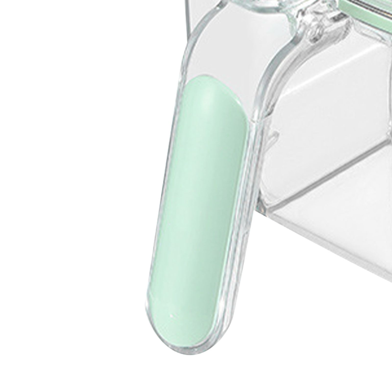 Seasoning Box 4 Compartments Transparent Window Strong PET Seasoning Jar with 4 Spoons for Home Kitchen Cooking Light Green - Image 7