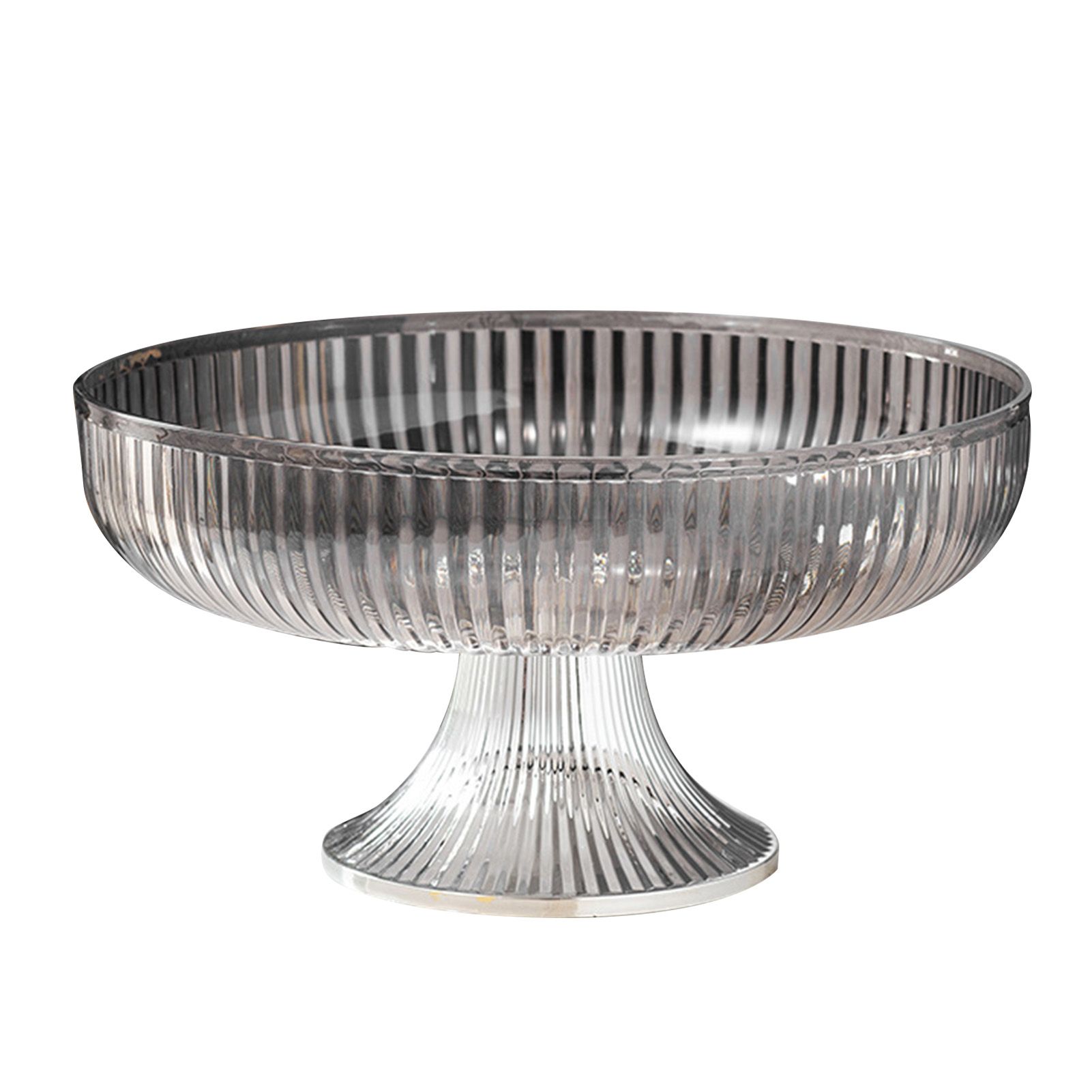 Fruit Plate Multifunctional Plastic Stylish Space Saving Decorative Snack Bowl for Candy Nuts Silver Gray - Image 1