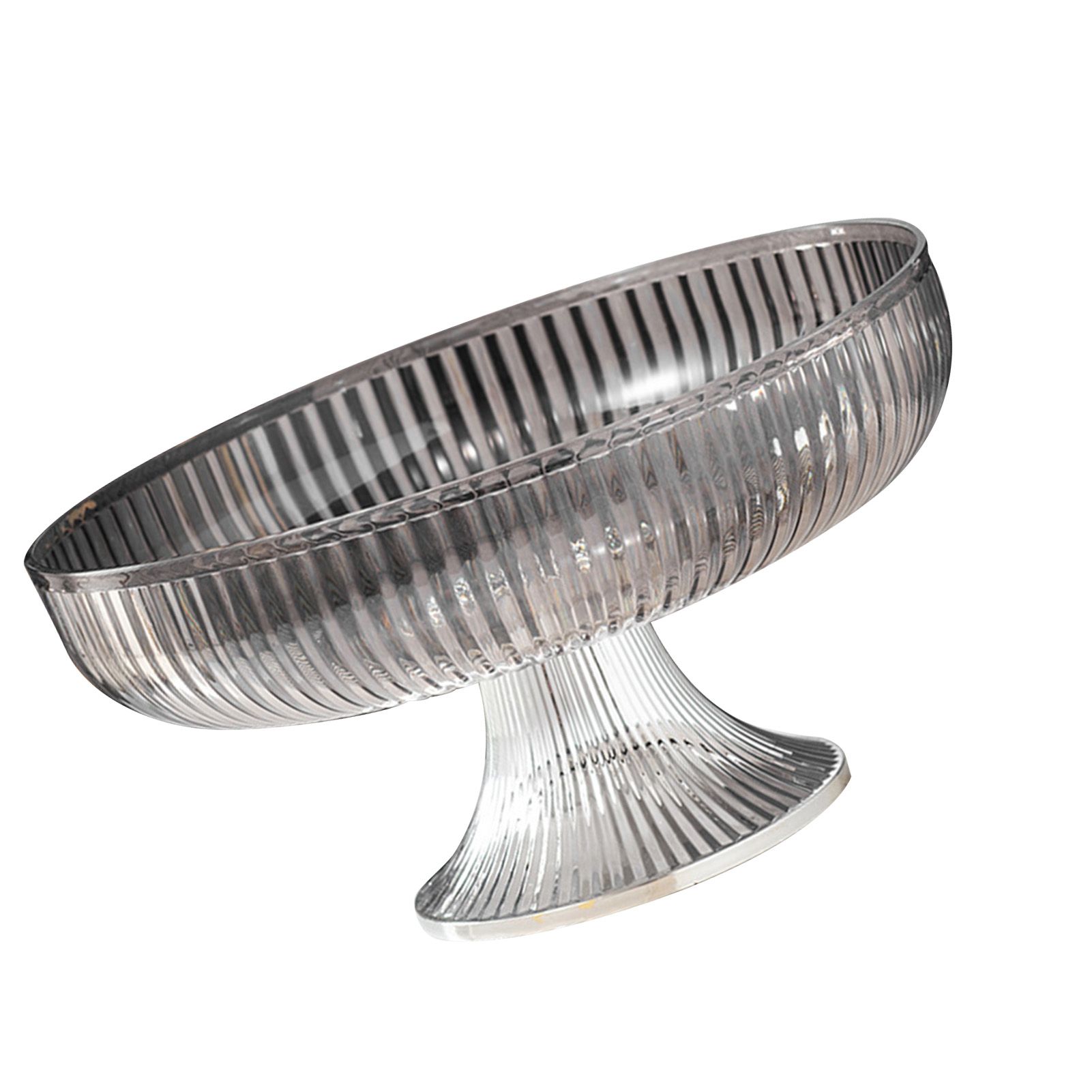 Fruit Plate Multifunctional Plastic Stylish Space Saving Decorative Snack Bowl for Candy Nuts Silver Gray - Image 3
