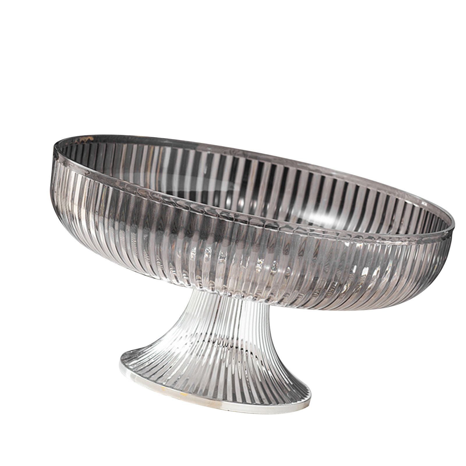 Fruit Plate Multifunctional Plastic Stylish Space Saving Decorative Snack Bowl for Candy Nuts Silver Gray - Image 4