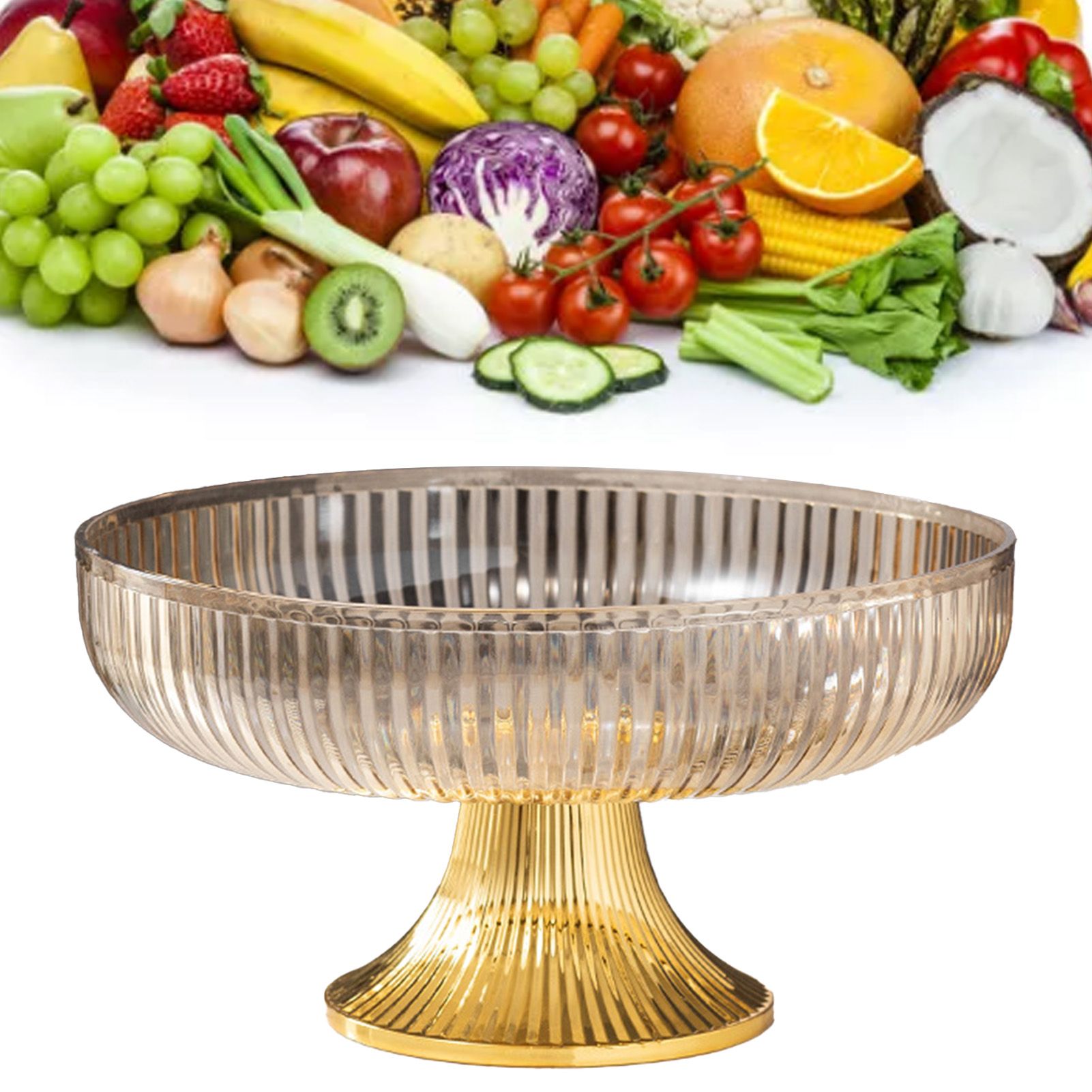 Fruit Plate Multifunctional Plastic Stylish Space Saving Decorative Snack Bowl for Candy Nuts Amber - Image 5