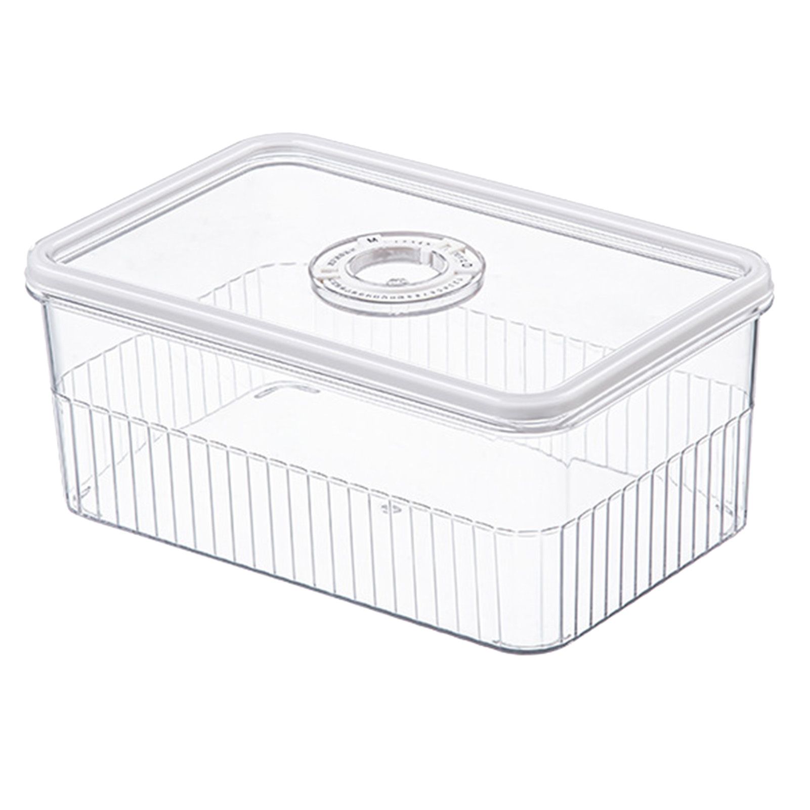 Refrigerator Storage Box with Lids Plastic Transparent Sealed Fridge Food Storage Containers for Fruits Vegetables M - Image 1