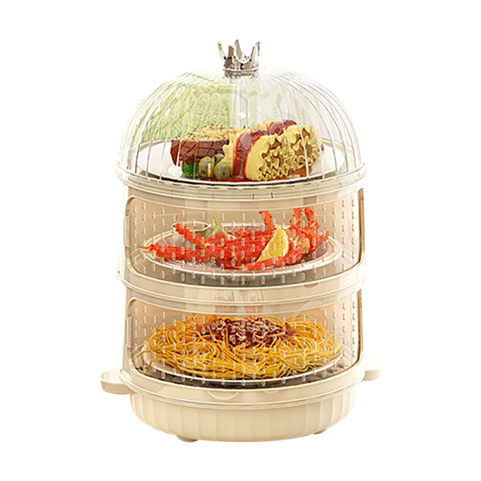 Dust Proof Food Storage Box Multi Functional Sealed Food Storage Container for Summer 3 Layers - Image 1