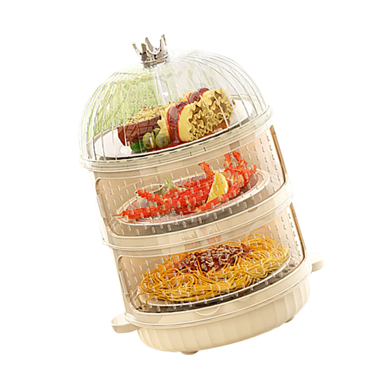 Dust Proof Food Storage Box Multi Functional Sealed Food Storage Container for Summer 3 Layers - Image 2