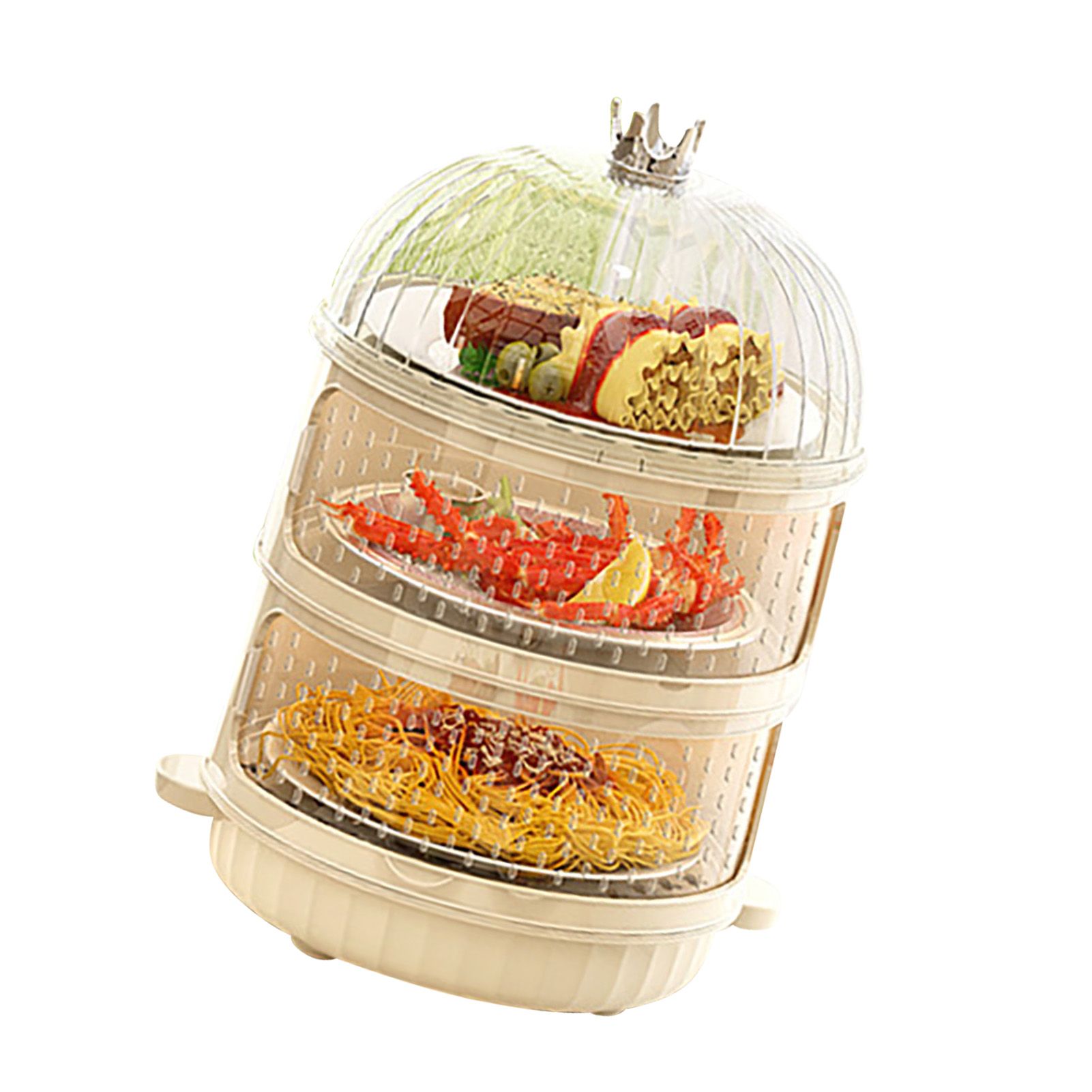 Dust Proof Food Storage Box Multi Functional Sealed Food Storage Container for Summer 3 Layers - Image 3