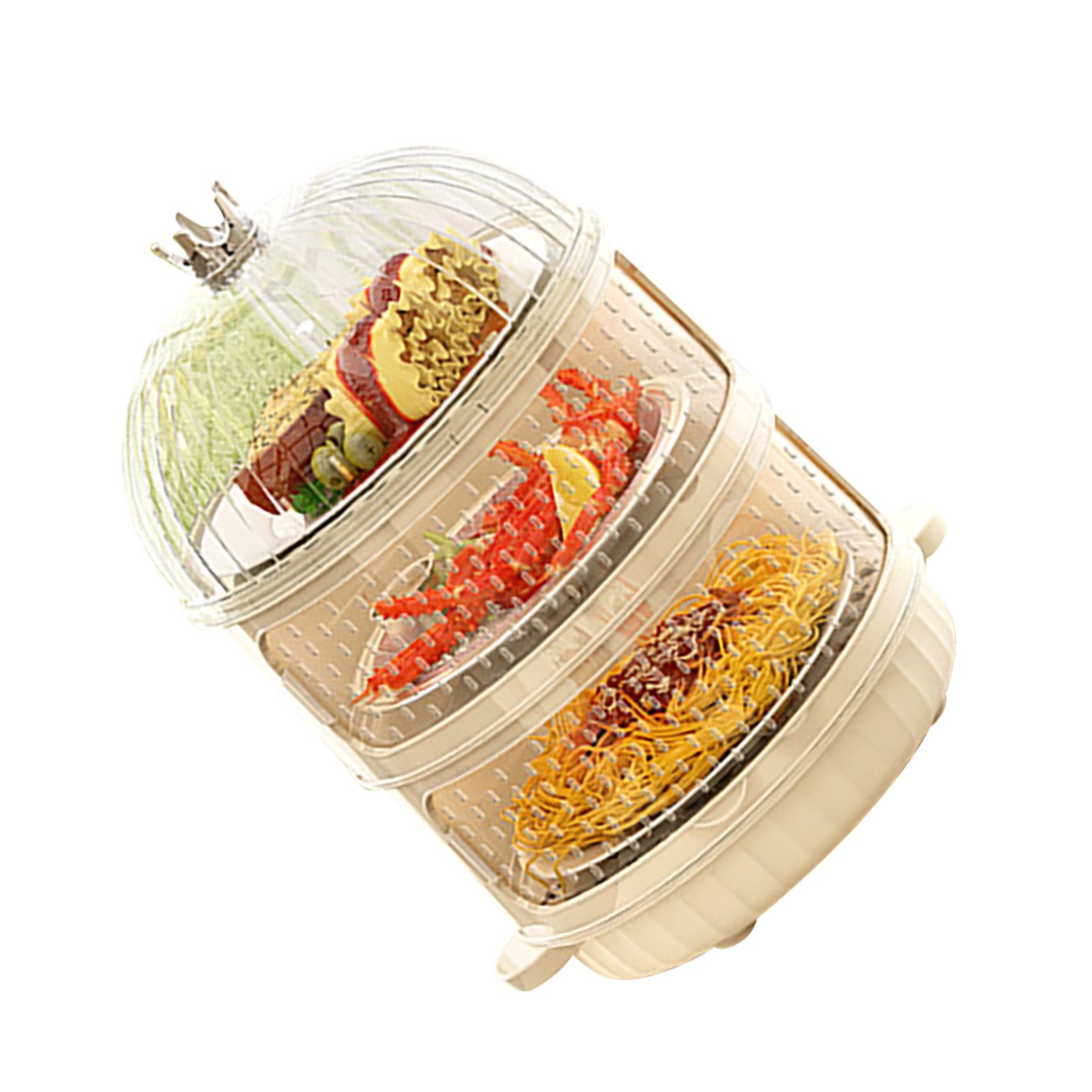 Dust Proof Food Storage Box Multi Functional Sealed Food Storage Container for Summer 3 Layers - Image 4