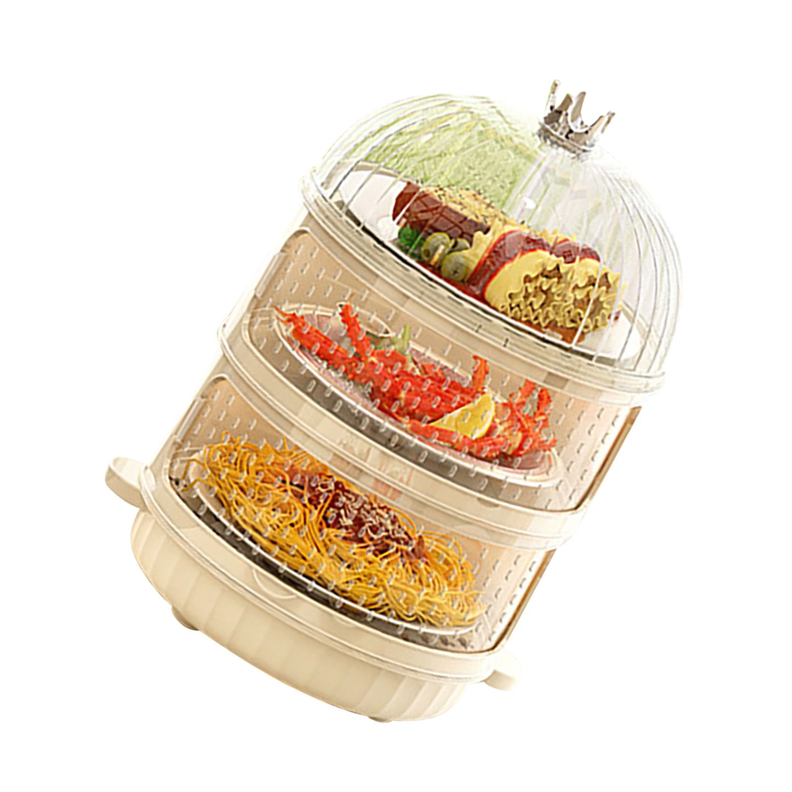 Dust Proof Food Storage Box Multi Functional Sealed Food Storage Container for Summer 3 Layers - Image 5