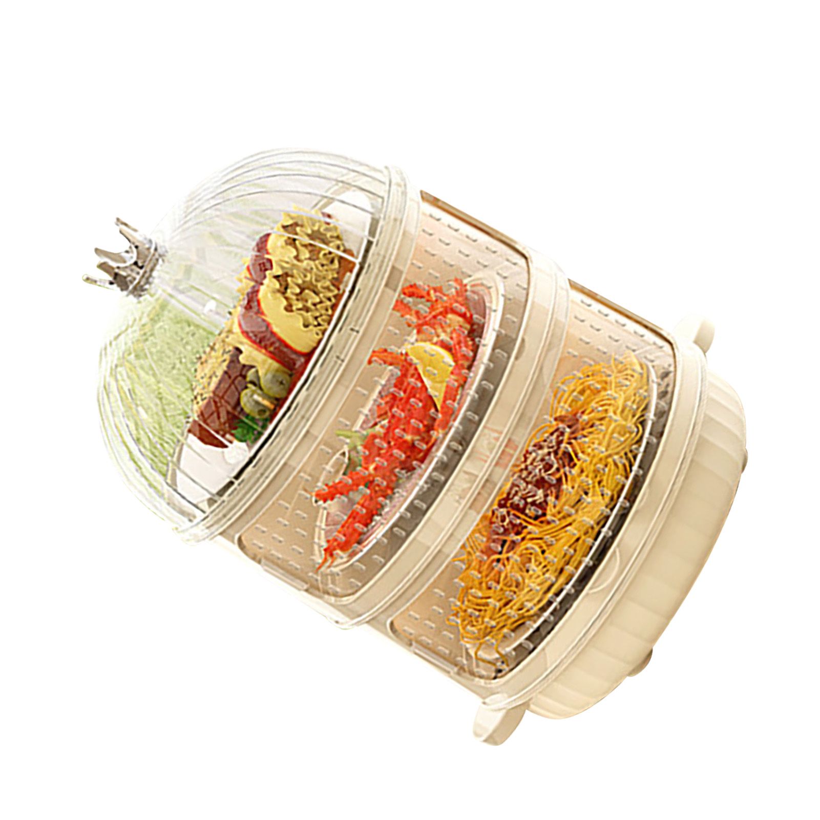Dust Proof Food Storage Box Multi Functional Sealed Food Storage Container for Summer 3 Layers - Image 6
