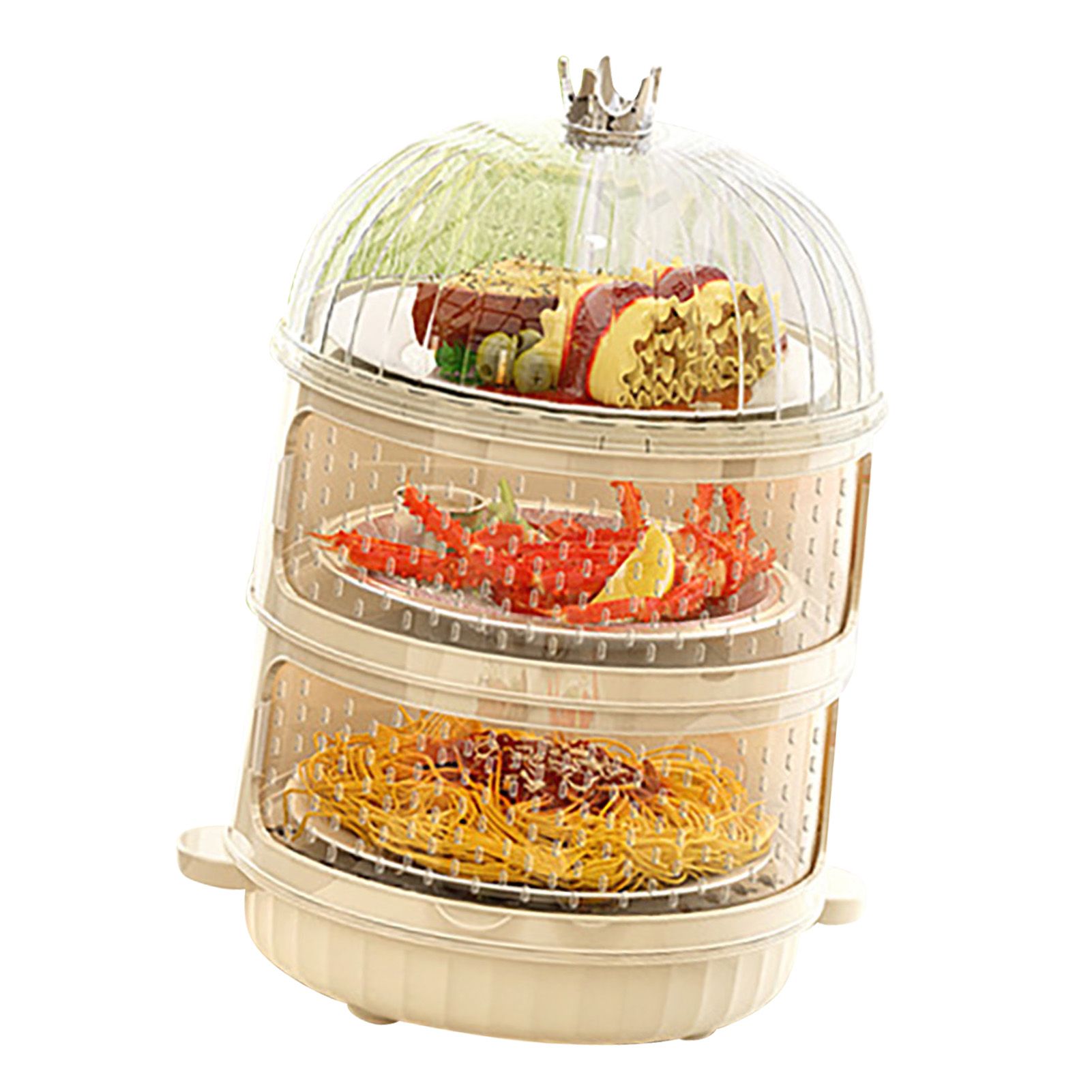 Dust Proof Food Storage Box Multi Functional Sealed Food Storage Container for Summer 3 Layers - Image 7