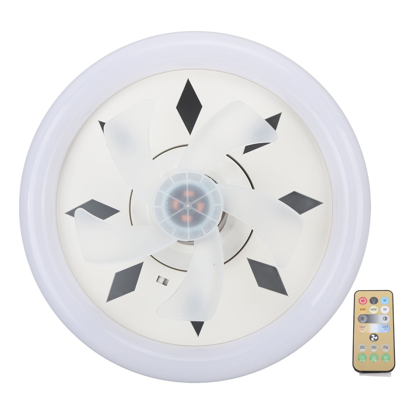 11.8in 60W Ceiling Fan with Light E27 LED Dimmable Ceiling Fans with Remote Control 3 Speeds 5 Blades 360 Degree Rotatable 85‑265V - Image 1