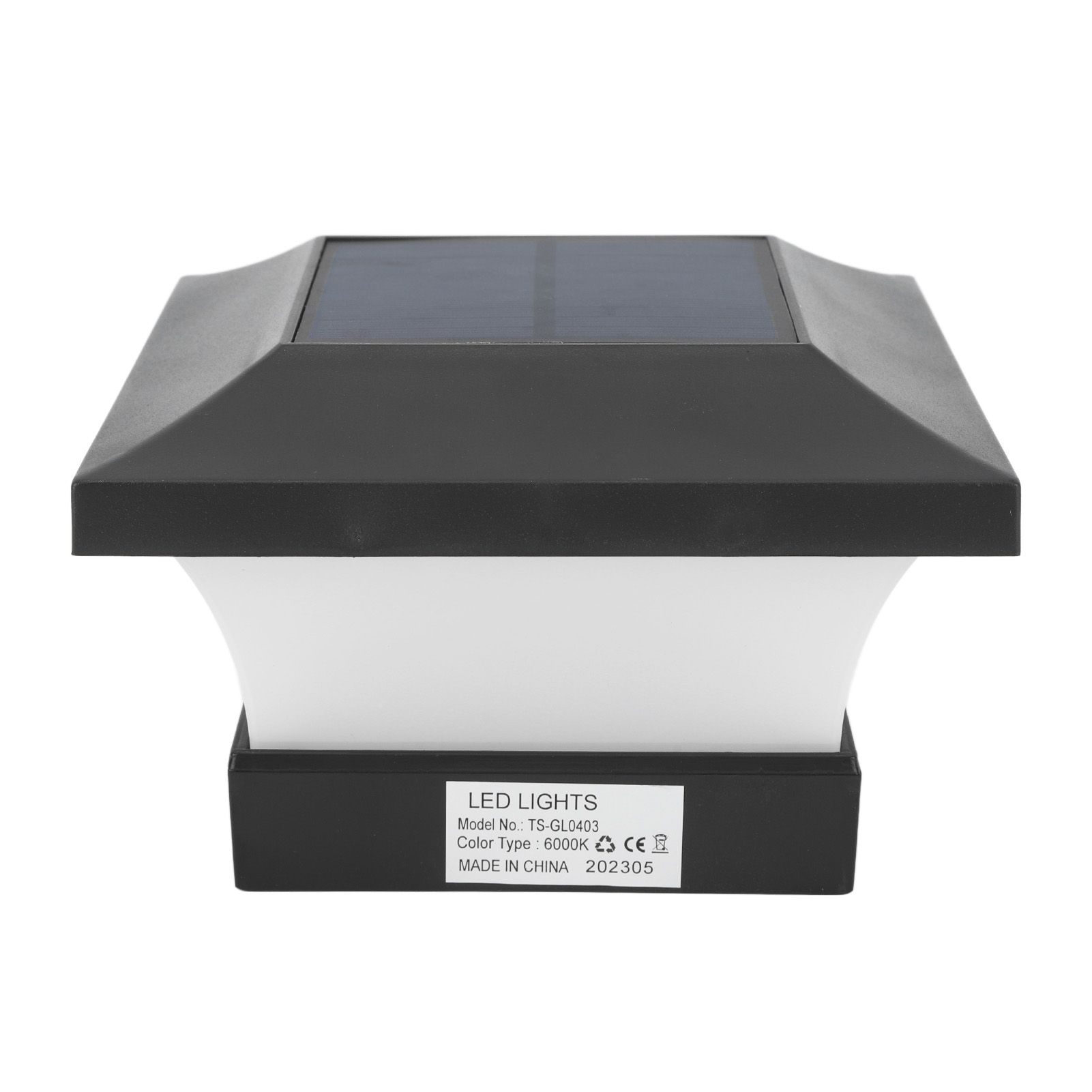 Solar Capital Lamp White Light 2000mAh IP65 LED Solar Post Cap Lights for Courtyard Fences Bridge 3W 6000K - Image 5