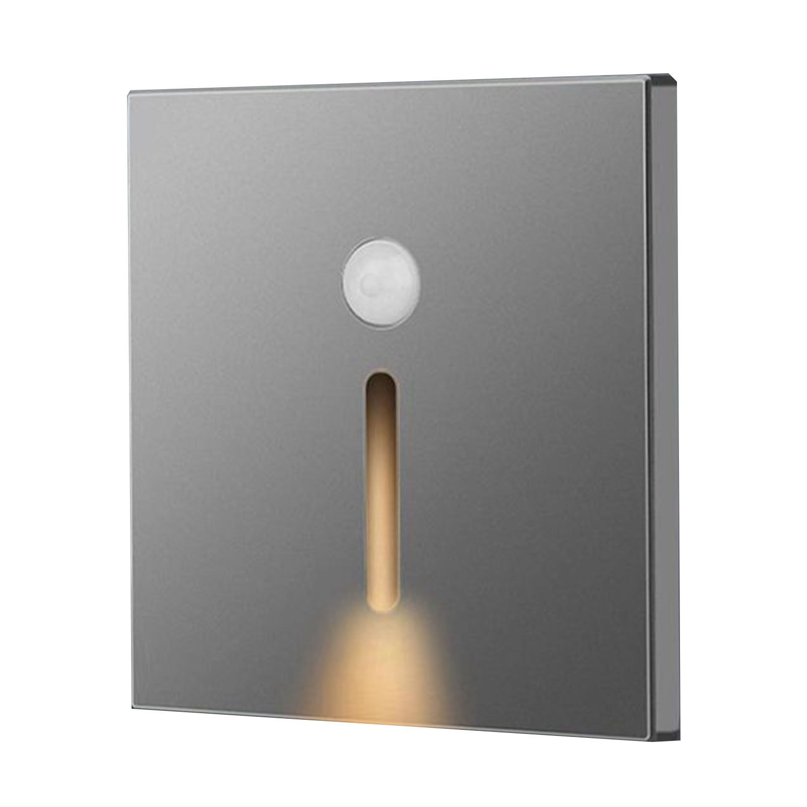 LED Motion Sensor Night Light ABS Small LED Induction Lamp for Bedside Corridor Hallway Grey - Image 1