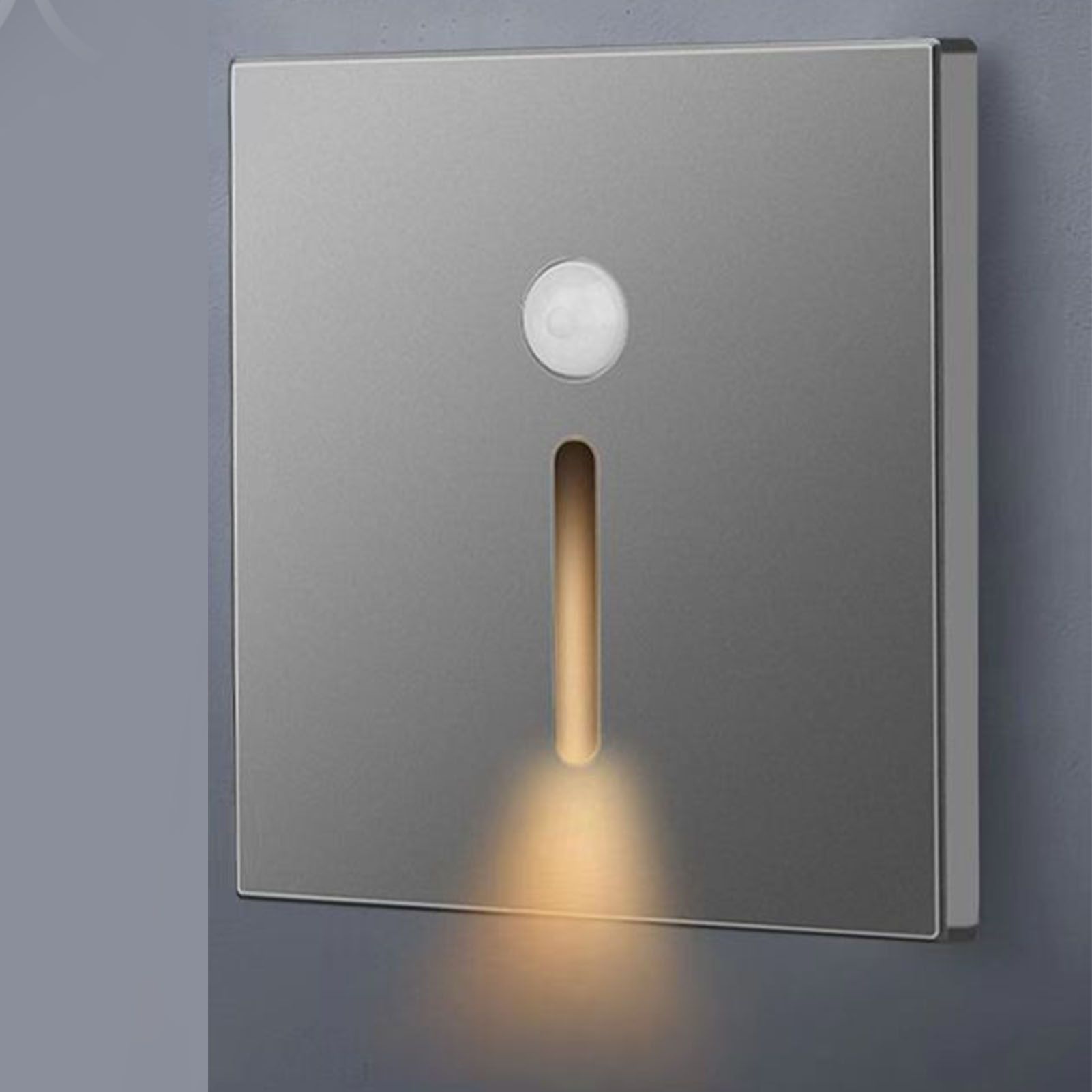 LED Motion Sensor Night Light ABS Small LED Induction Lamp for Bedside Corridor Hallway Grey - Image 7