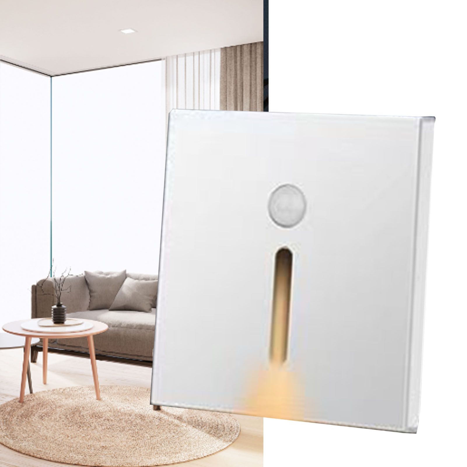LED Motion Sensor Night Light ABS Small LED Induction Lamp for Bedside Corridor Hallway White - Image 6