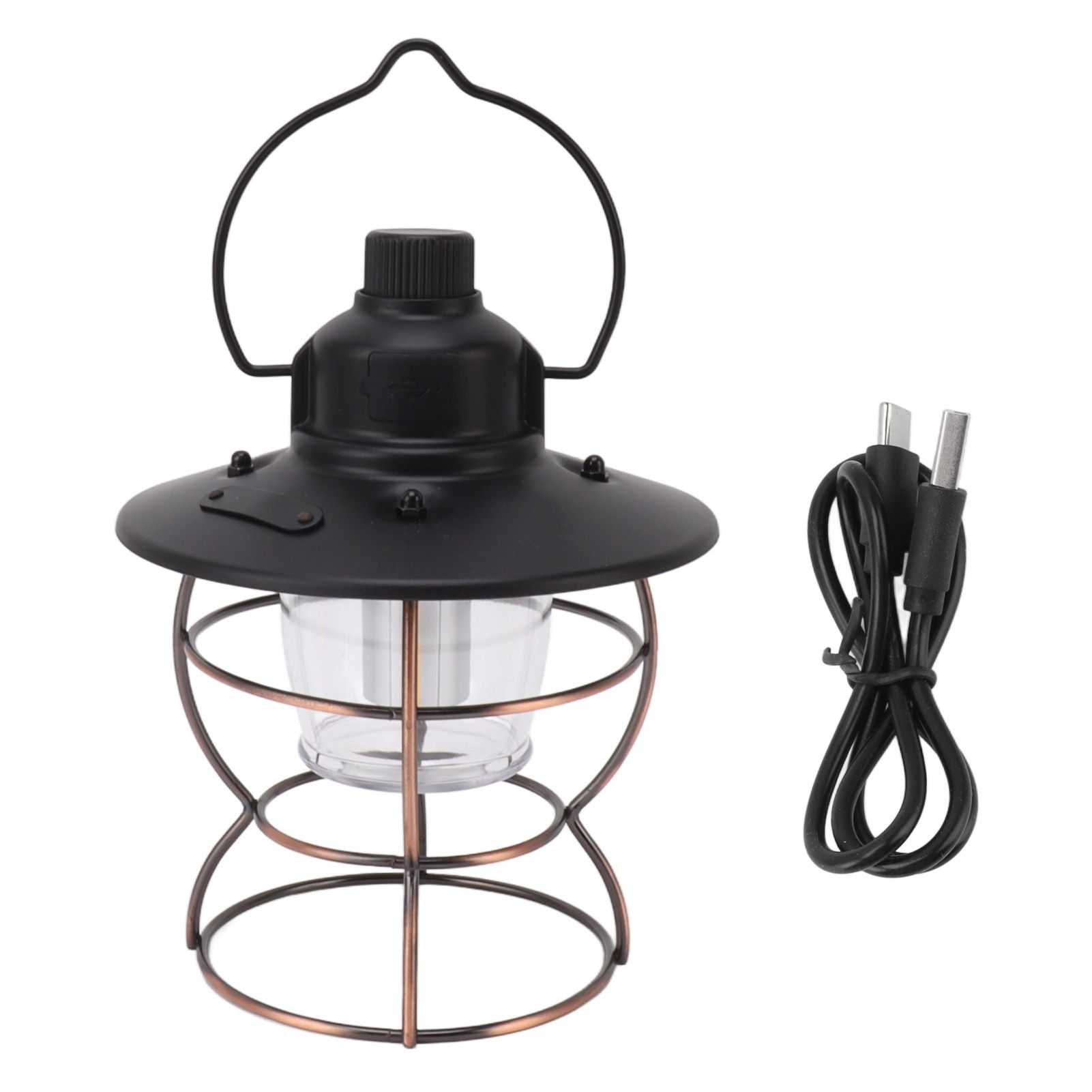 LED Camping Lantern Portable 3 Light Modes USB Charge Stepless Dimming LED Vintage Lantern for Hiking Camping Emergency - Image 1