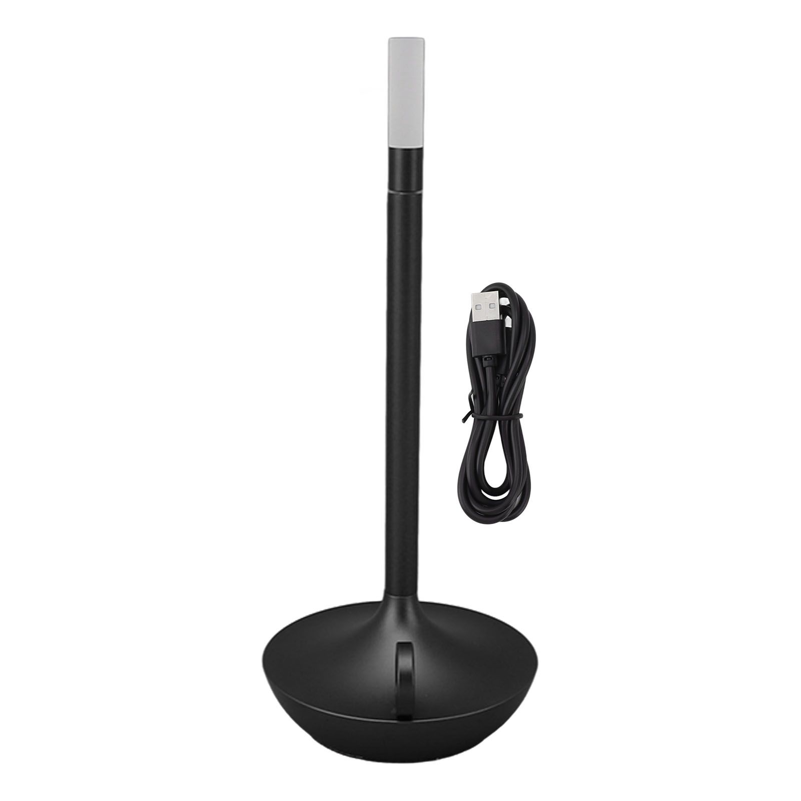 Cordless Table Lamp Innovative Candle Shape 3 Levels Brightness Dimmable Rechargeable LED Desk Lamp Black - Image 1