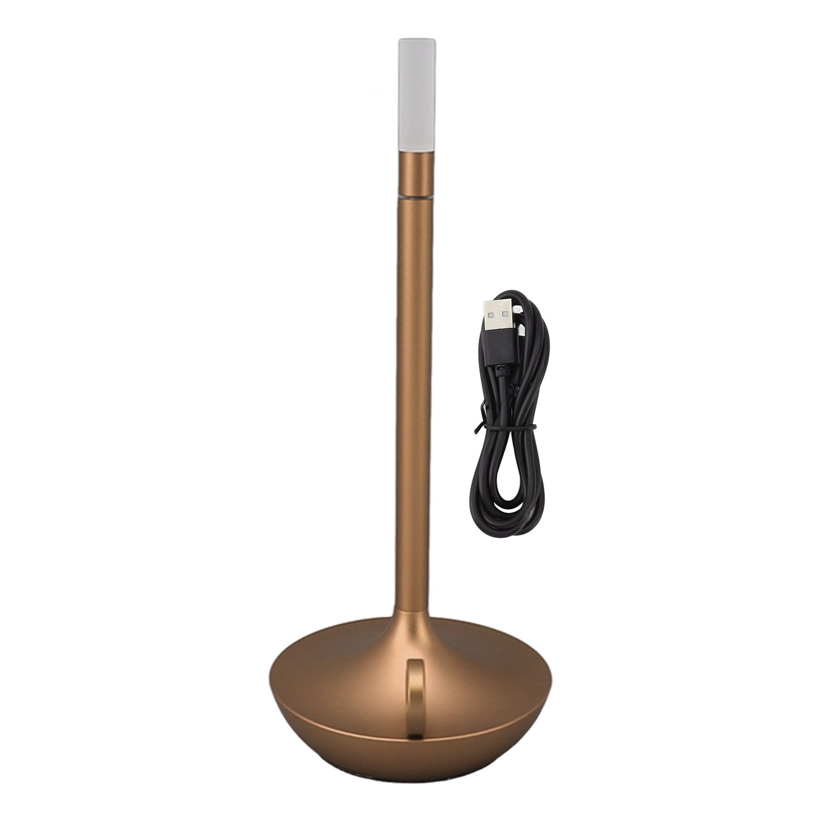 Cordless Table Lamp Innovative Candle Shape 3 Levels Brightness Dimmable Rechargeable LED Desk Lamp Gold - Image 1