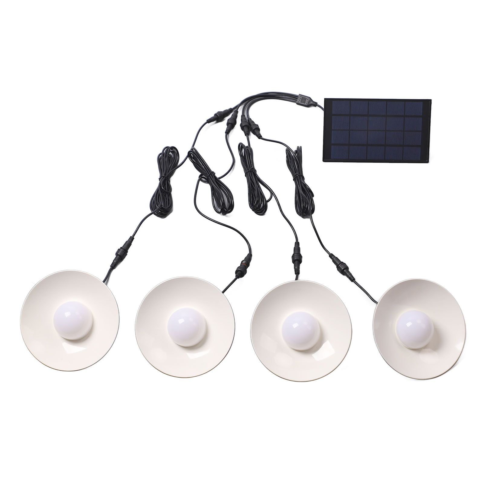 Solar Pendant Lights 4 Heads IP65 Waterproof Warm White Shed Lights with Remote Control for Outdoor Patio Garden - Image 6