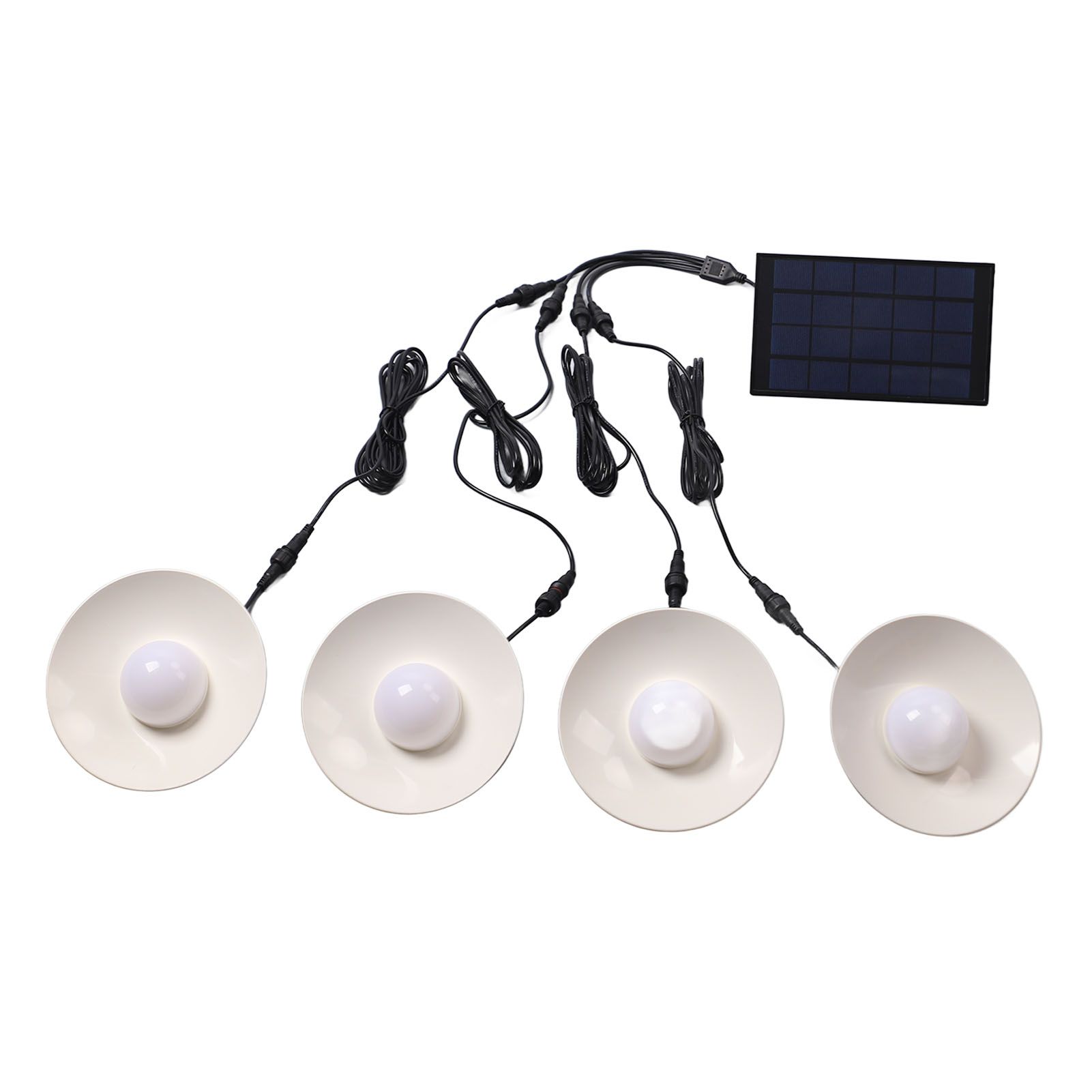 Solar Pendant Lights 4 Heads IP65 Waterproof Warm White Shed Lights with Remote Control for Outdoor Patio Garden - Image 7