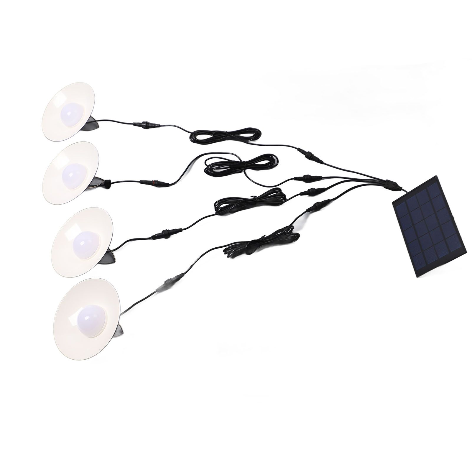 Solar Pendant Lights 4 Heads IP65 Waterproof Warm White Shed Lights with Remote Control for Outdoor Patio Garden - Image 8