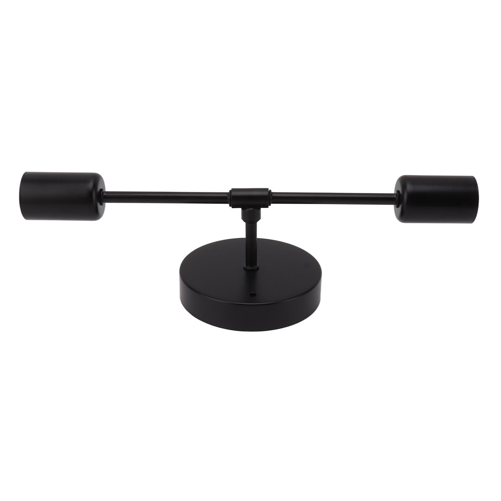 E27 E26 Double Wall Light Base Iron 85‑265V Black Modern Light Holder Base for Living Room Bathroom Dressing Room - Image 3