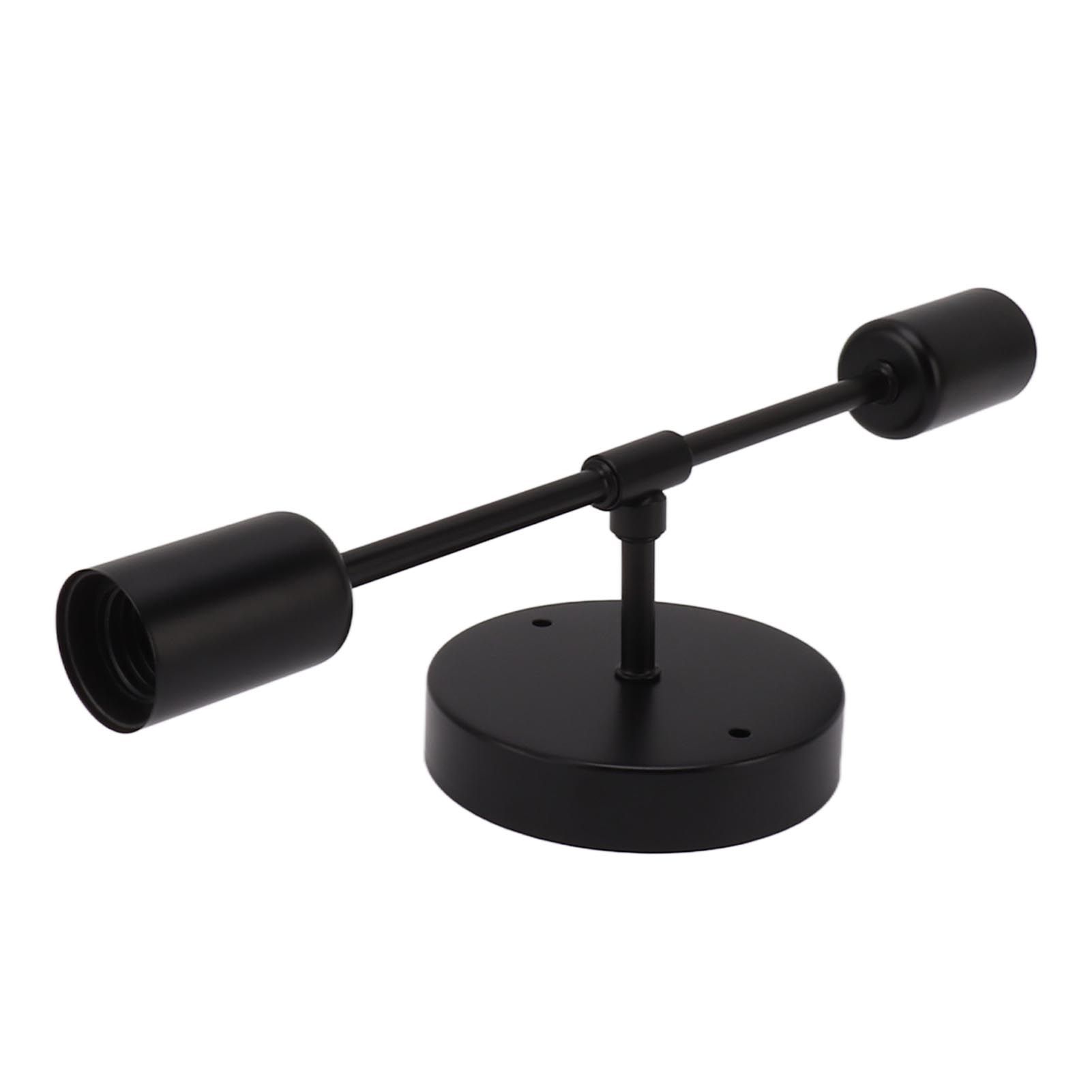 E27 E26 Double Wall Light Base Iron 85‑265V Black Modern Light Holder Base for Living Room Bathroom Dressing Room - Image 4