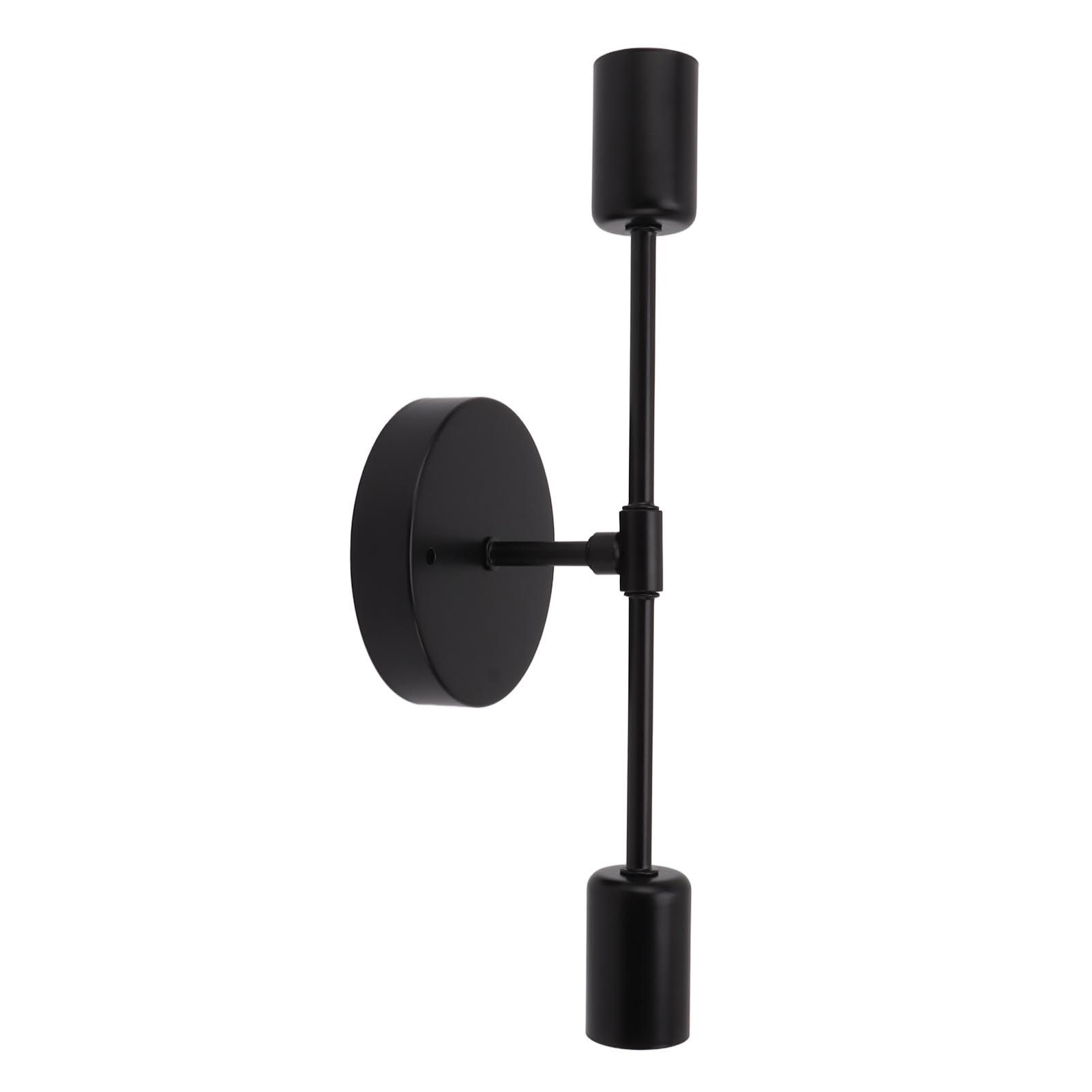 E27 E26 Double Wall Light Base Iron 85‑265V Black Modern Light Holder Base for Living Room Bathroom Dressing Room - Image 7