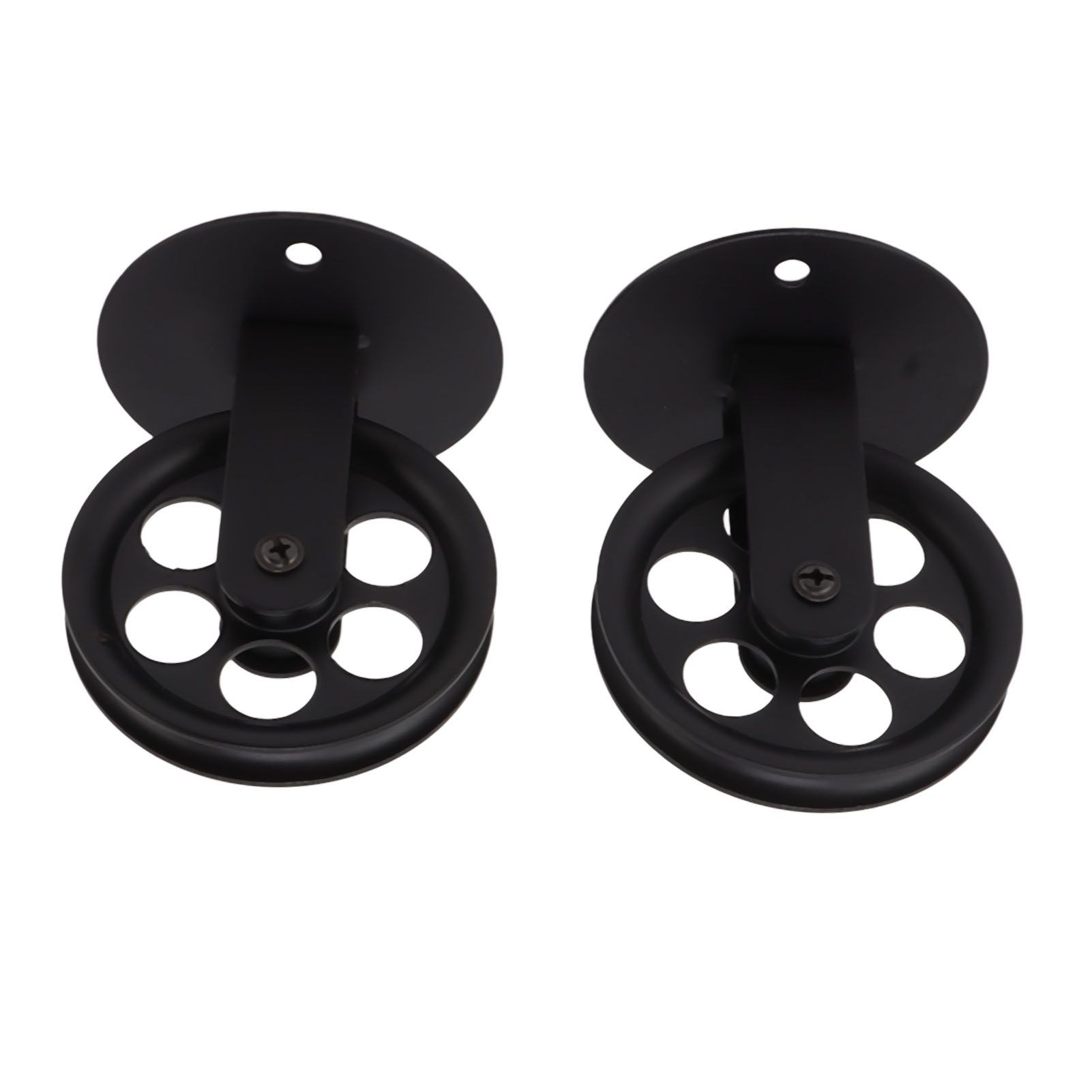 2pcs Industrial Pulley Wheels for Plug in Barn Pendant Light Vintage Wall Ceiling Mount Lifting Towing Pulleys Black - Image 4