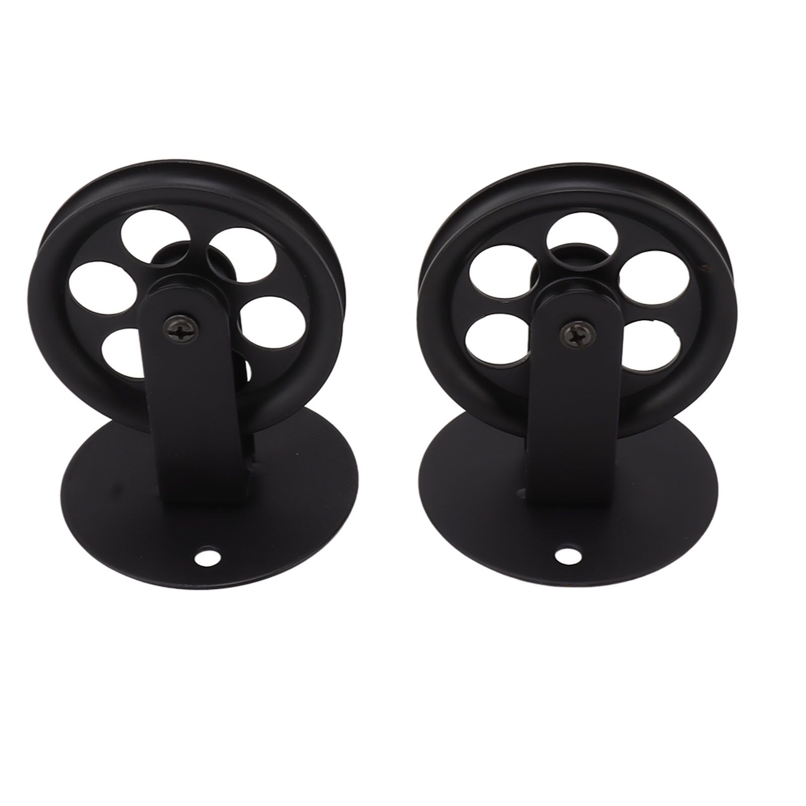 2pcs Industrial Pulley Wheels for Plug in Barn Pendant Light Vintage Wall Ceiling Mount Lifting Towing Pulleys Black - Image 5