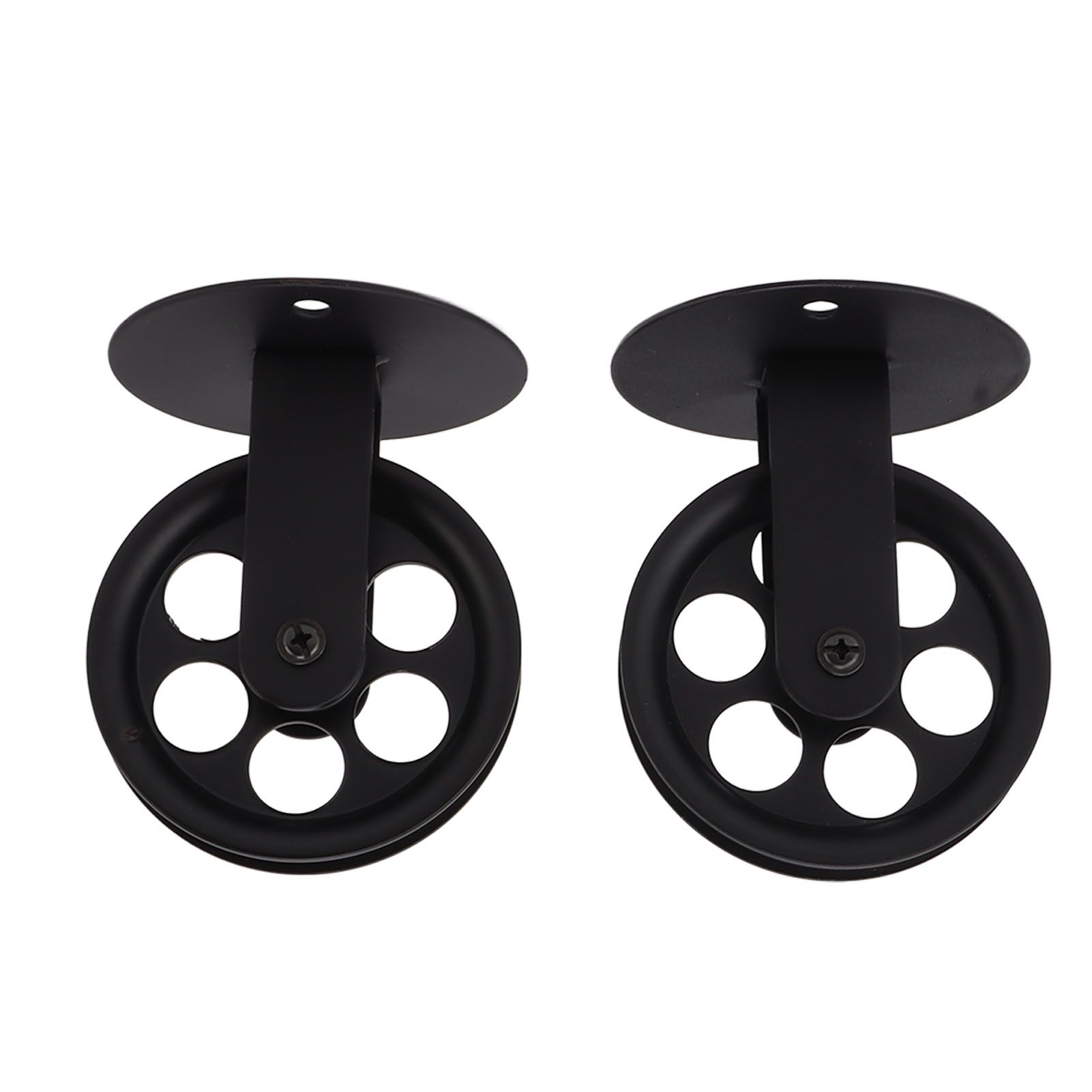 2pcs Industrial Pulley Wheels for Plug in Barn Pendant Light Vintage Wall Ceiling Mount Lifting Towing Pulleys Black - Image 6
